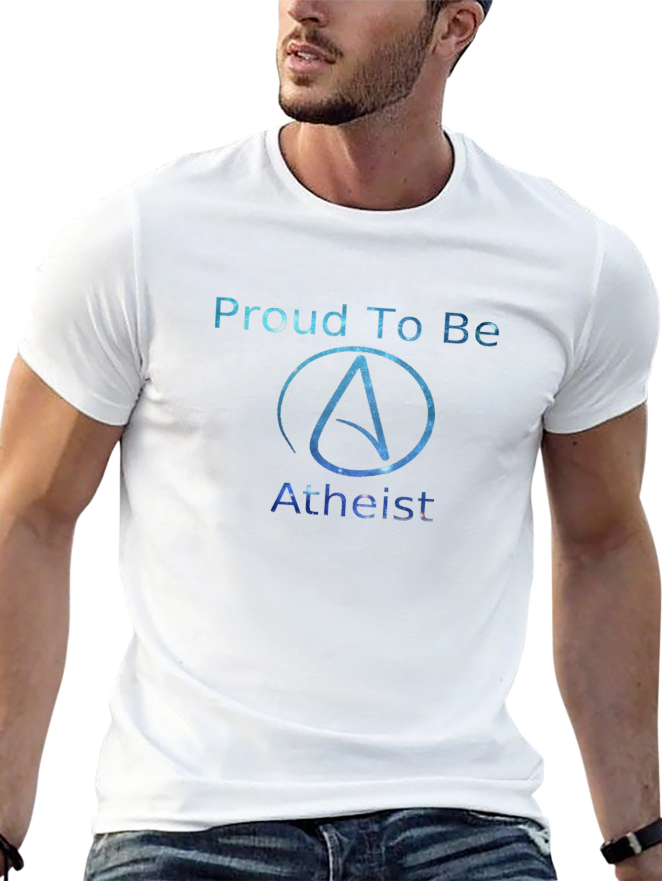 Proud Atheist Galaxy T-Shirt - Unique Atheism Apparel