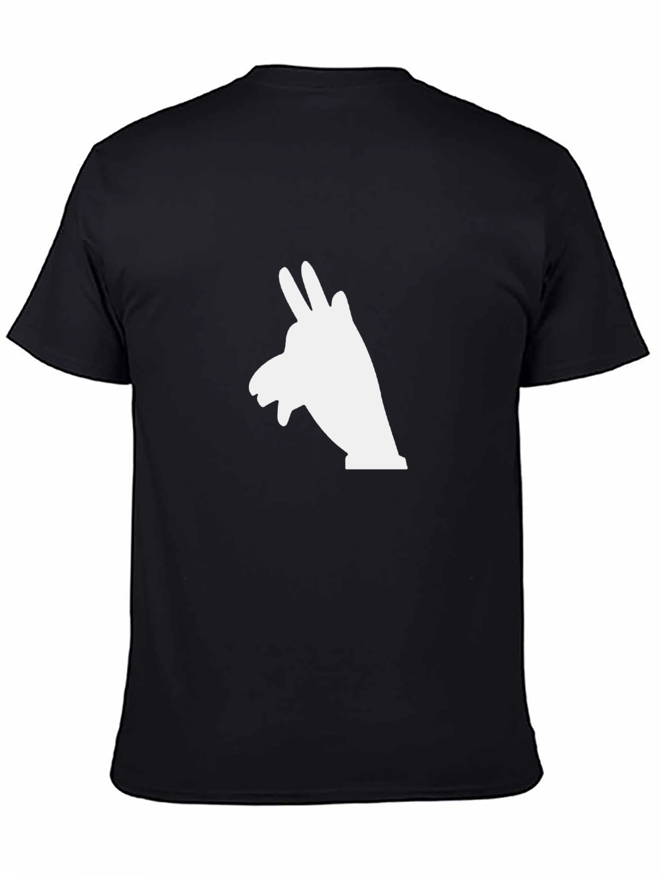Black T-Shirt with Llama Hand Shadow Graphic