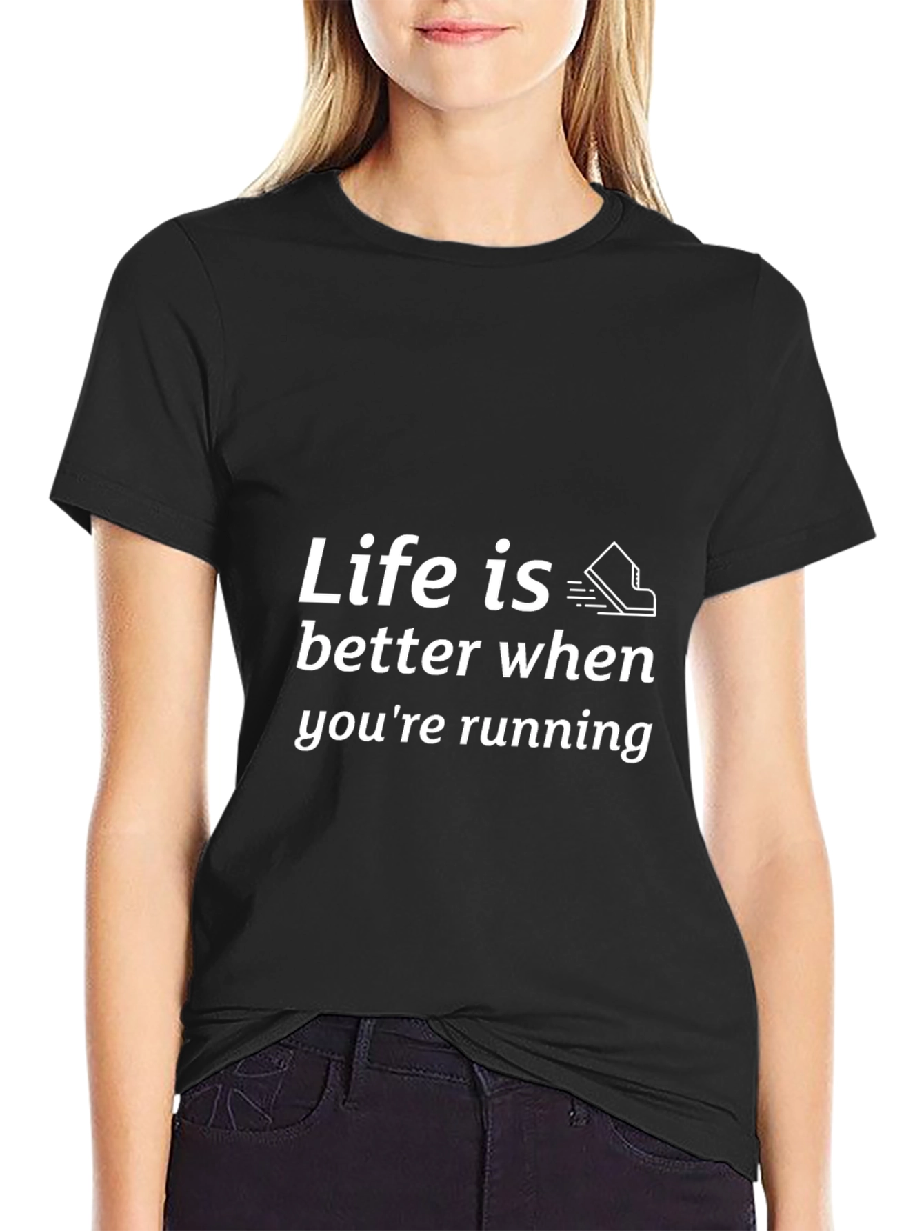 Life is Better Running Black T-Shirt