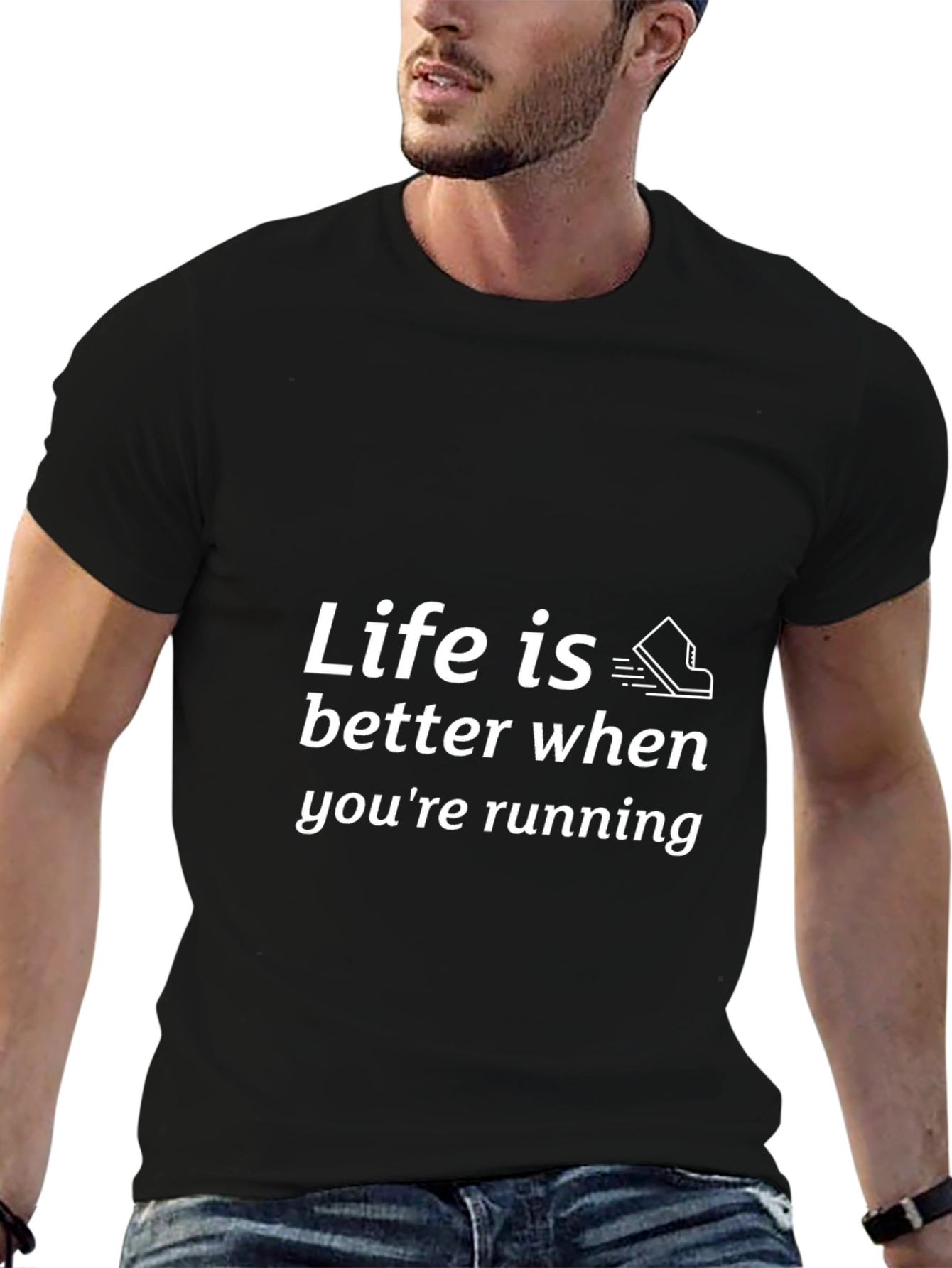 Life is Better Running Black T-Shirt