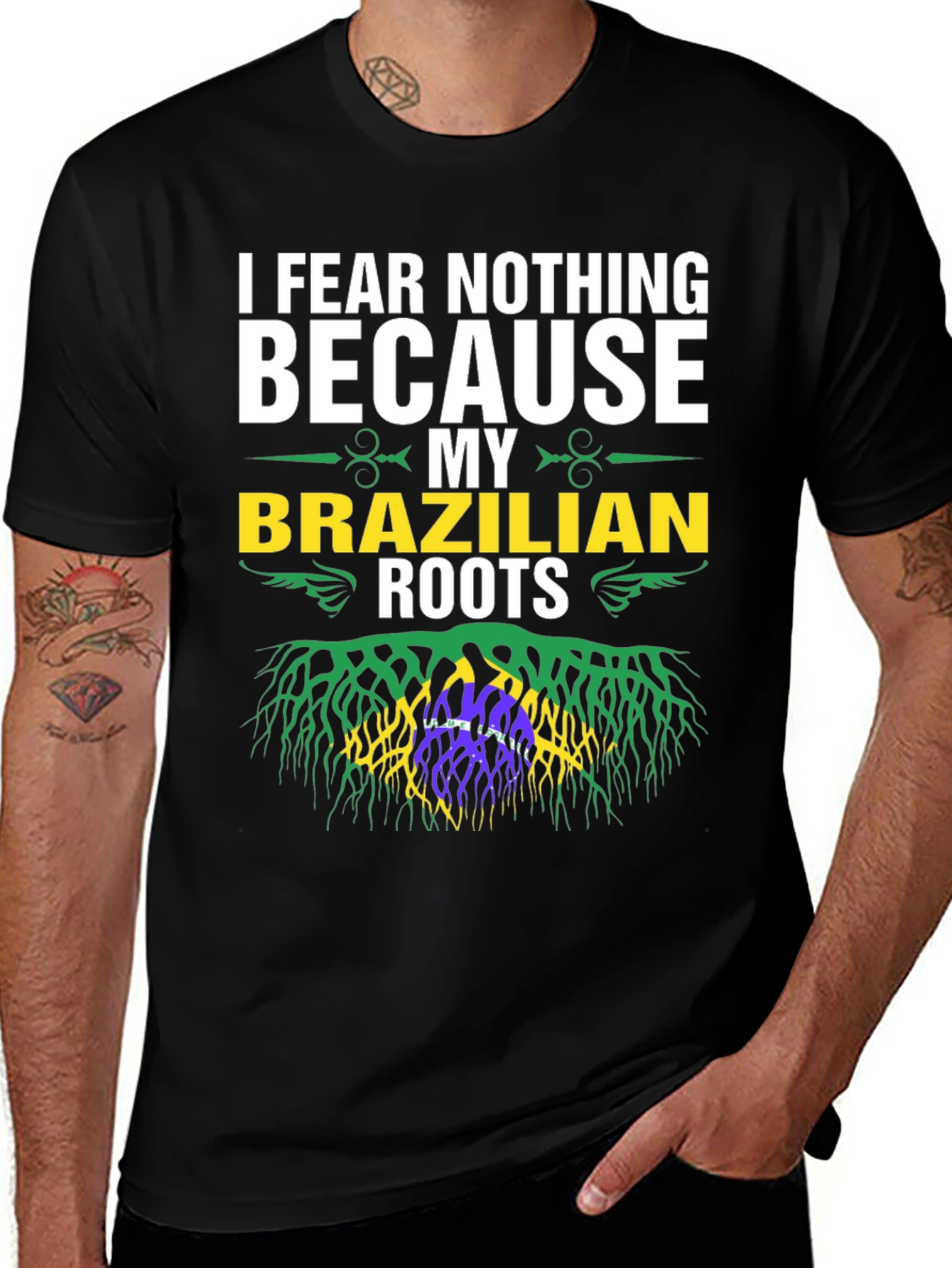 Brazilian Roots Graphic T-Shirt - I Fear Nothing