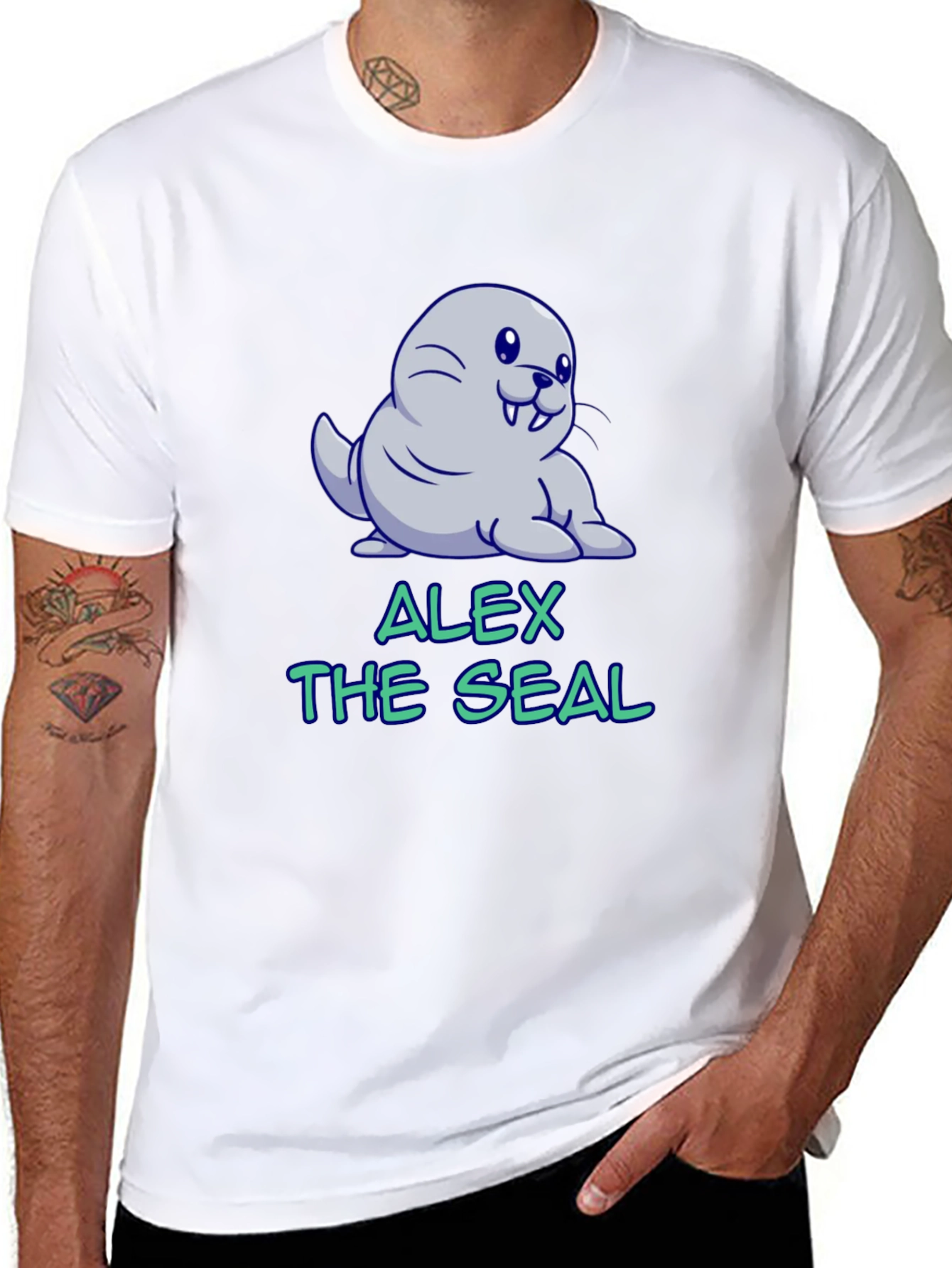 Alex The Seal T-Shirt - Cute Cartoon Design