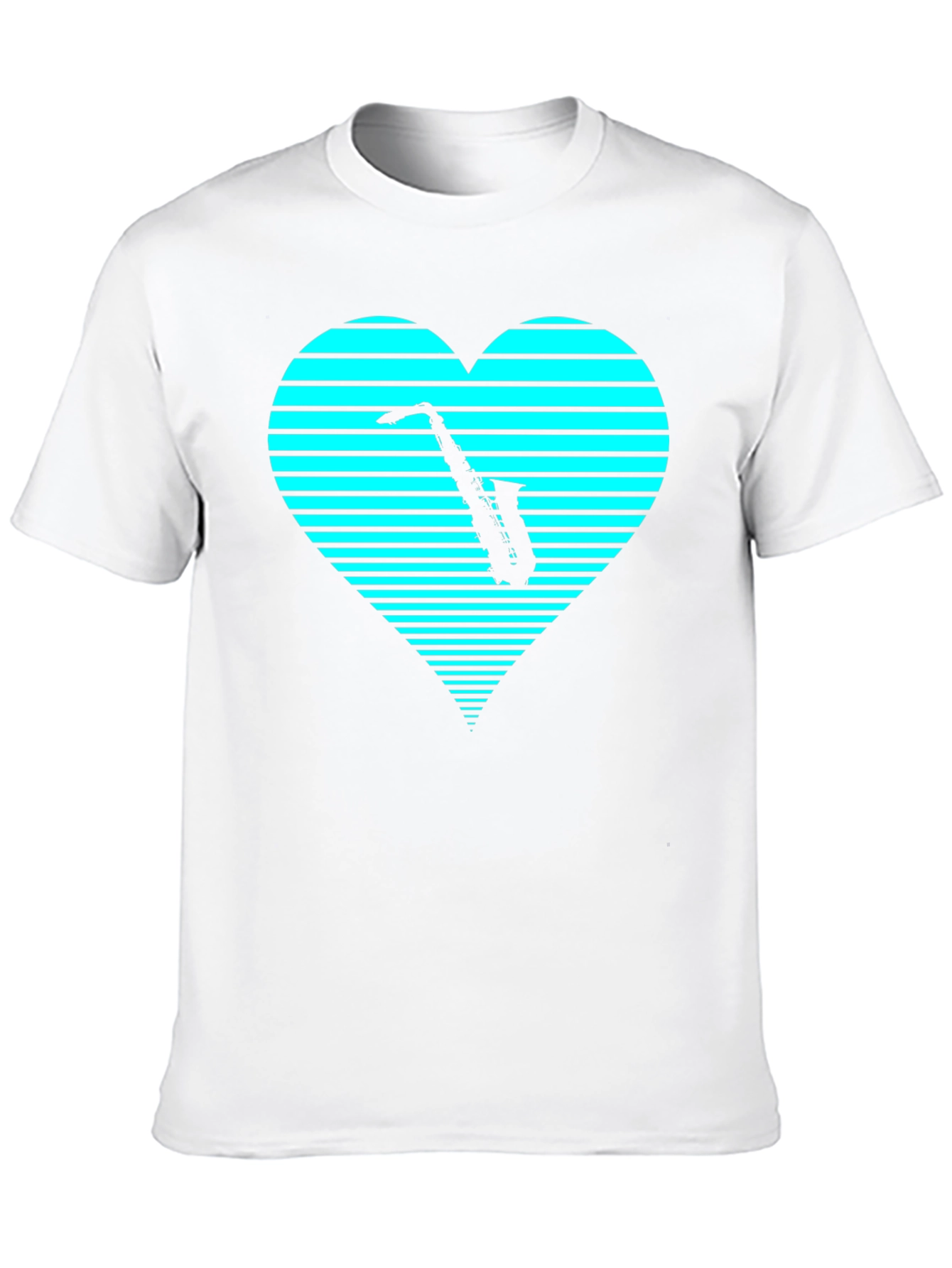 Saxophone Heart T-Shirt - Cool Music Lover Tee