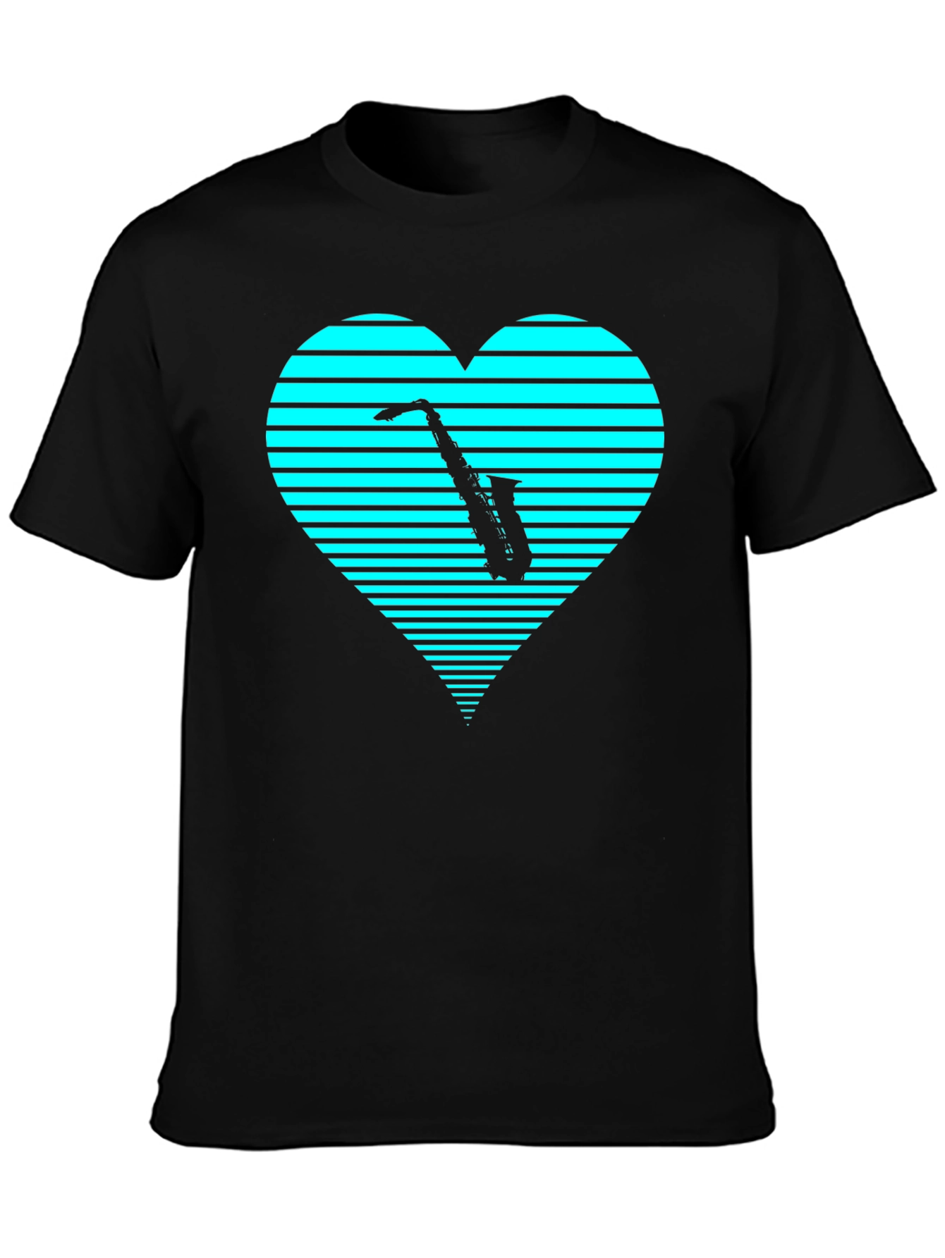 Saxophone Heart T-Shirt - Cool Music Lover Tee