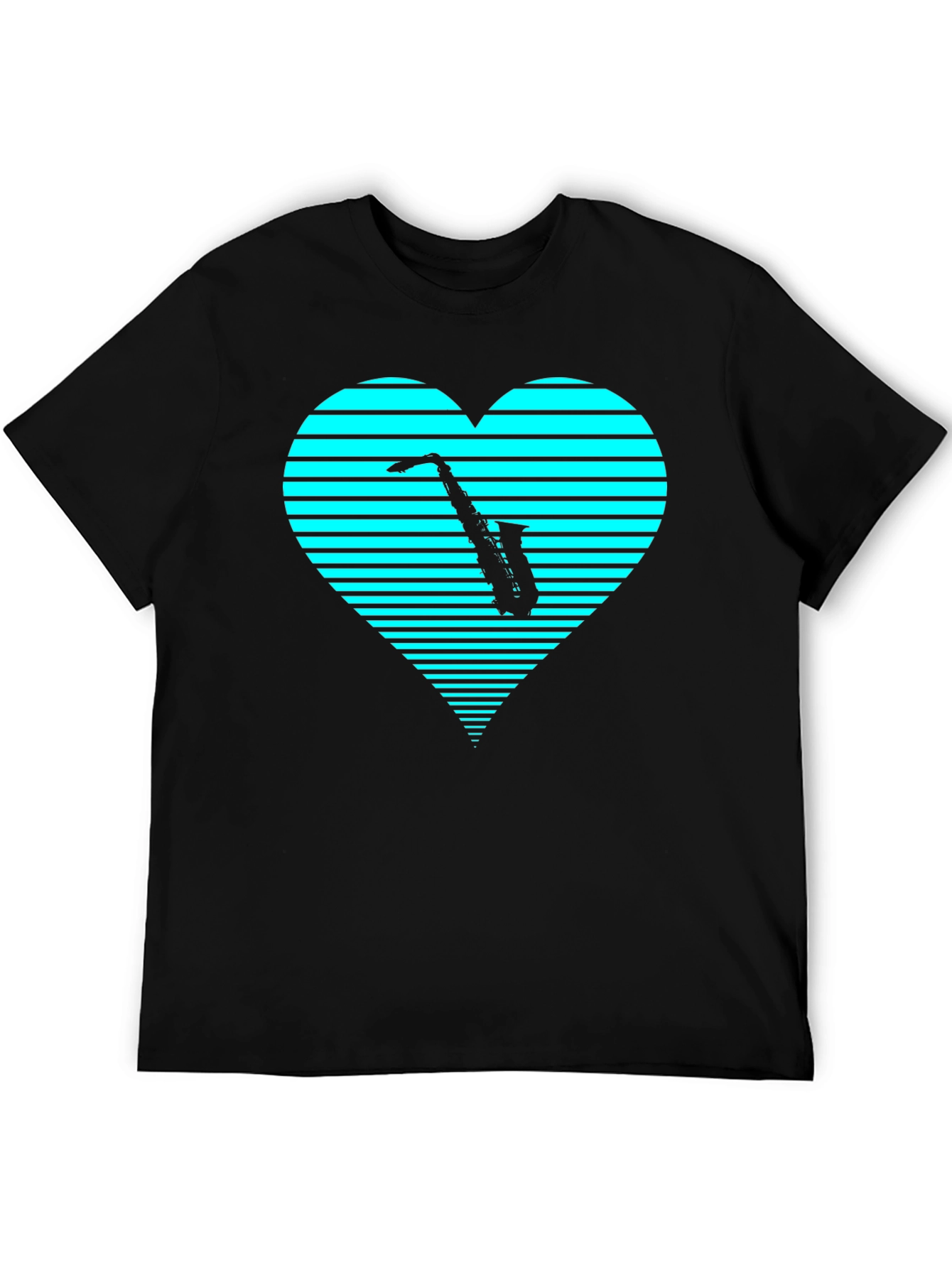 Saxophone Heart T-Shirt - Cool Music Lover Tee