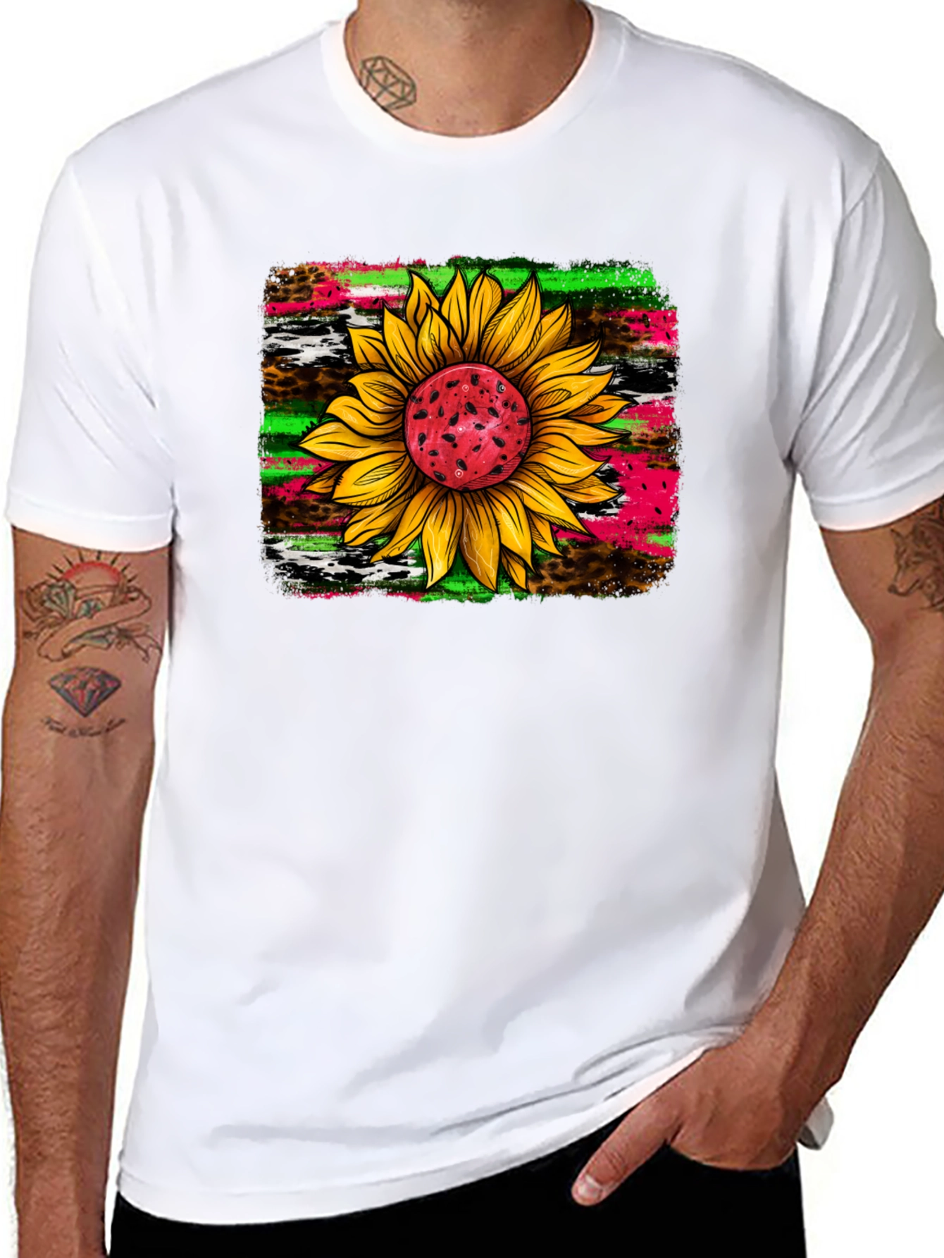 Sunflower Graphic Tee - Funky Floral Design
