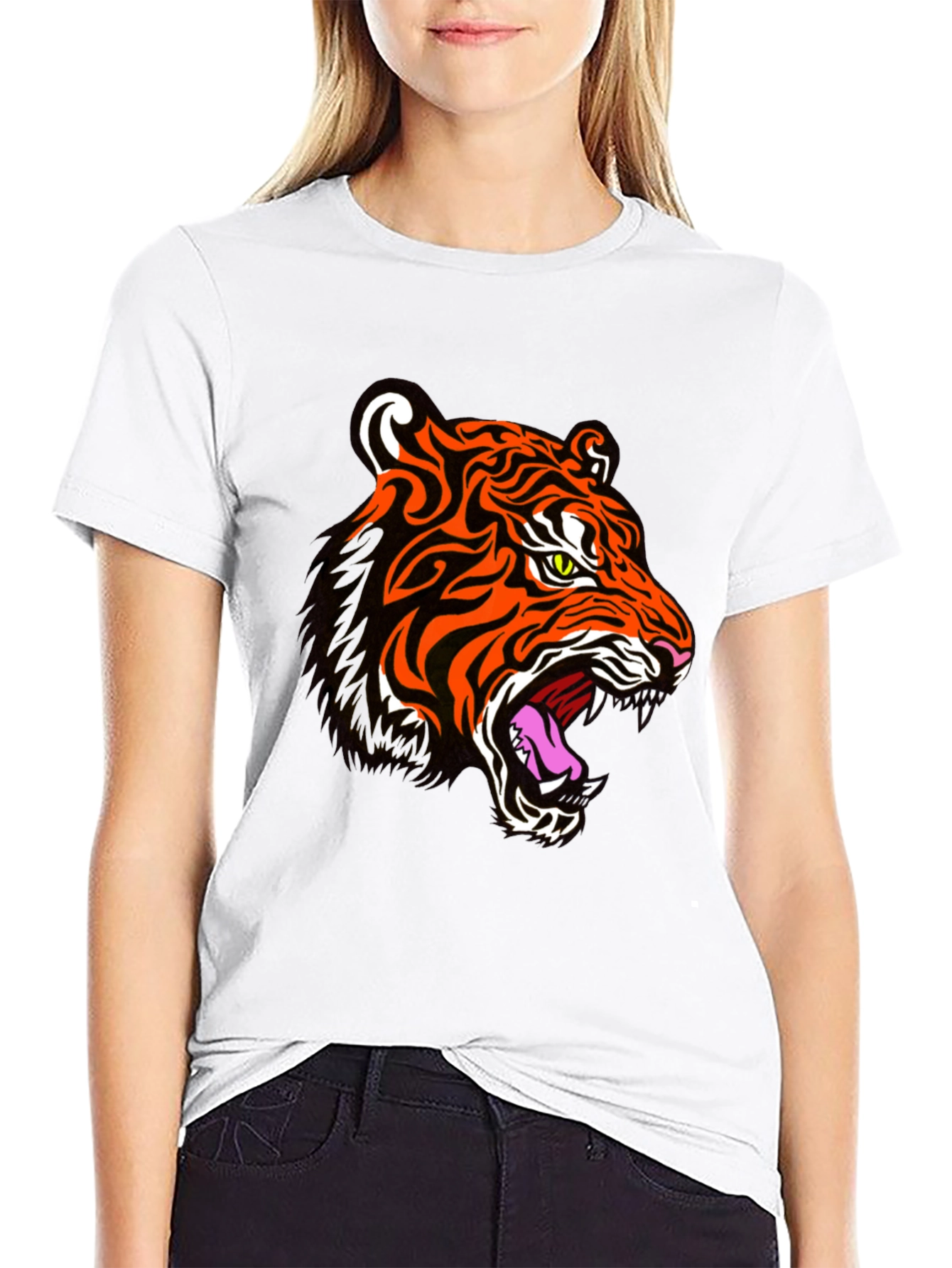 Bold Tiger Graphic Tee - Striking Animal Print