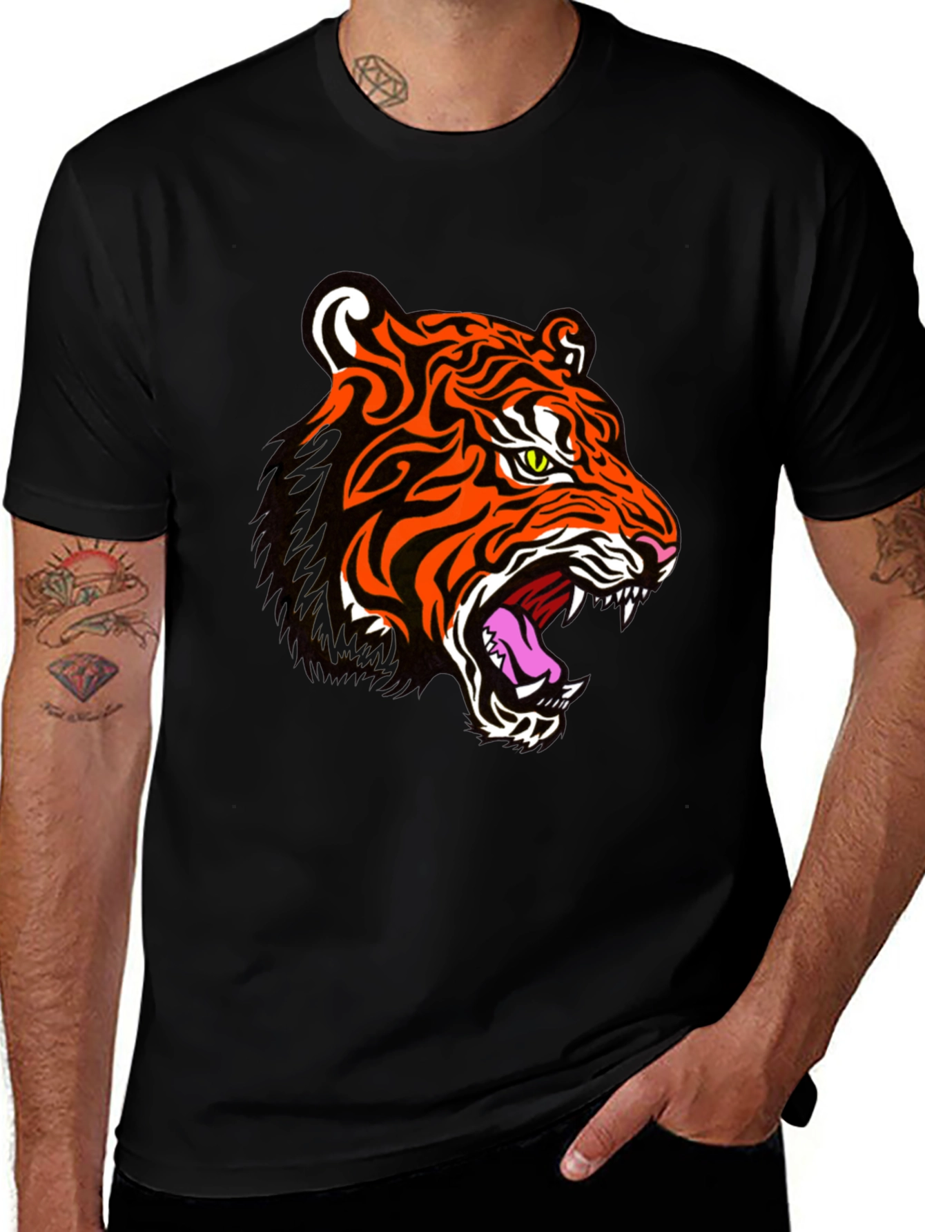 Bold Tiger Graphic Tee - Striking Animal Print