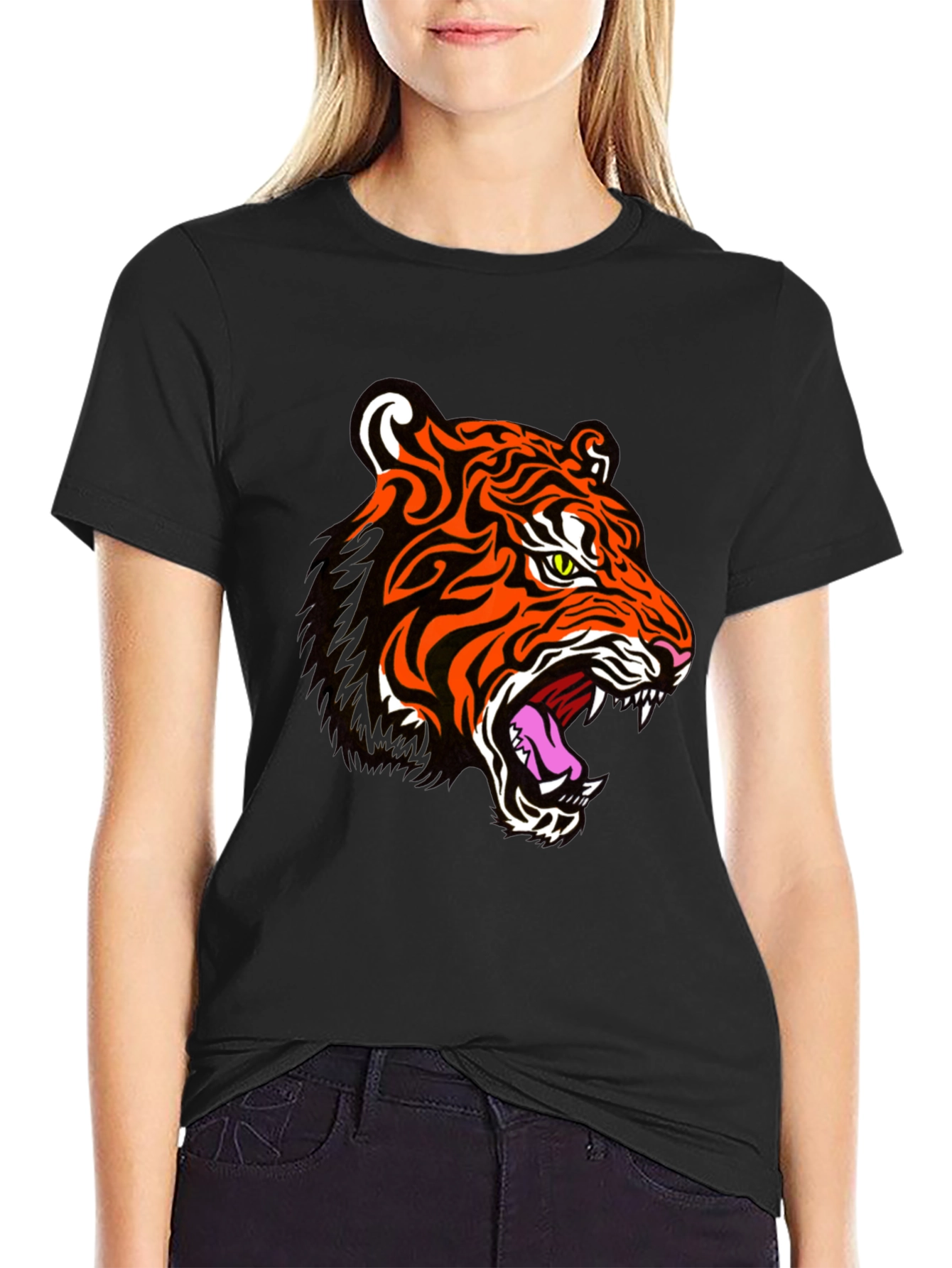 Bold Tiger Graphic Tee - Striking Animal Print