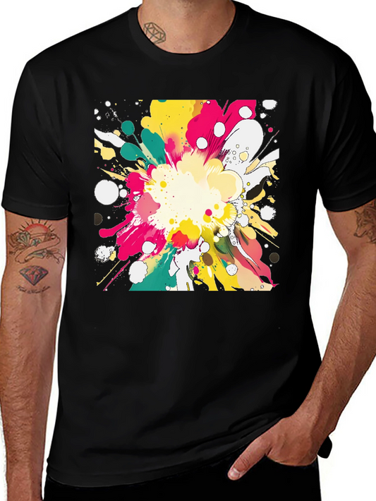 Abstract Paint Splatter Graphic T-Shirt