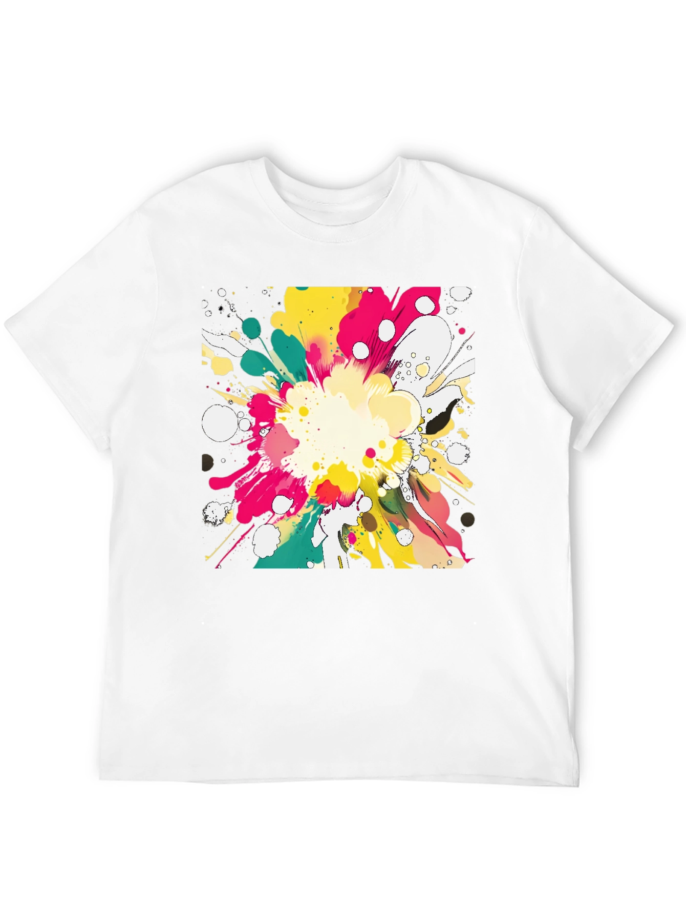 Abstract Paint Splatter Graphic T-Shirt