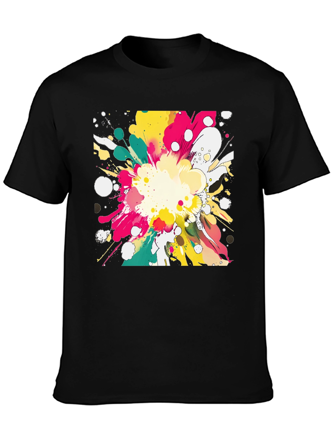 Abstract Paint Splatter Graphic T-Shirt