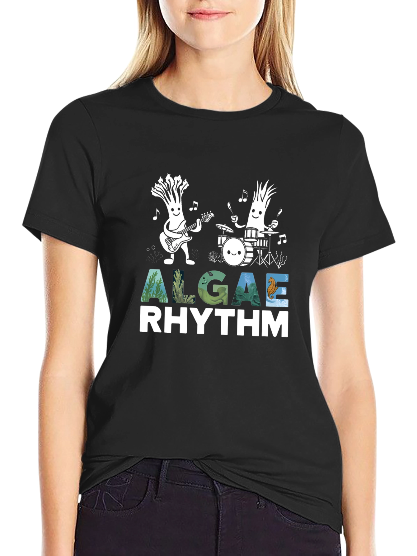 Algae Rhythm Black T-Shirt - Band Tee