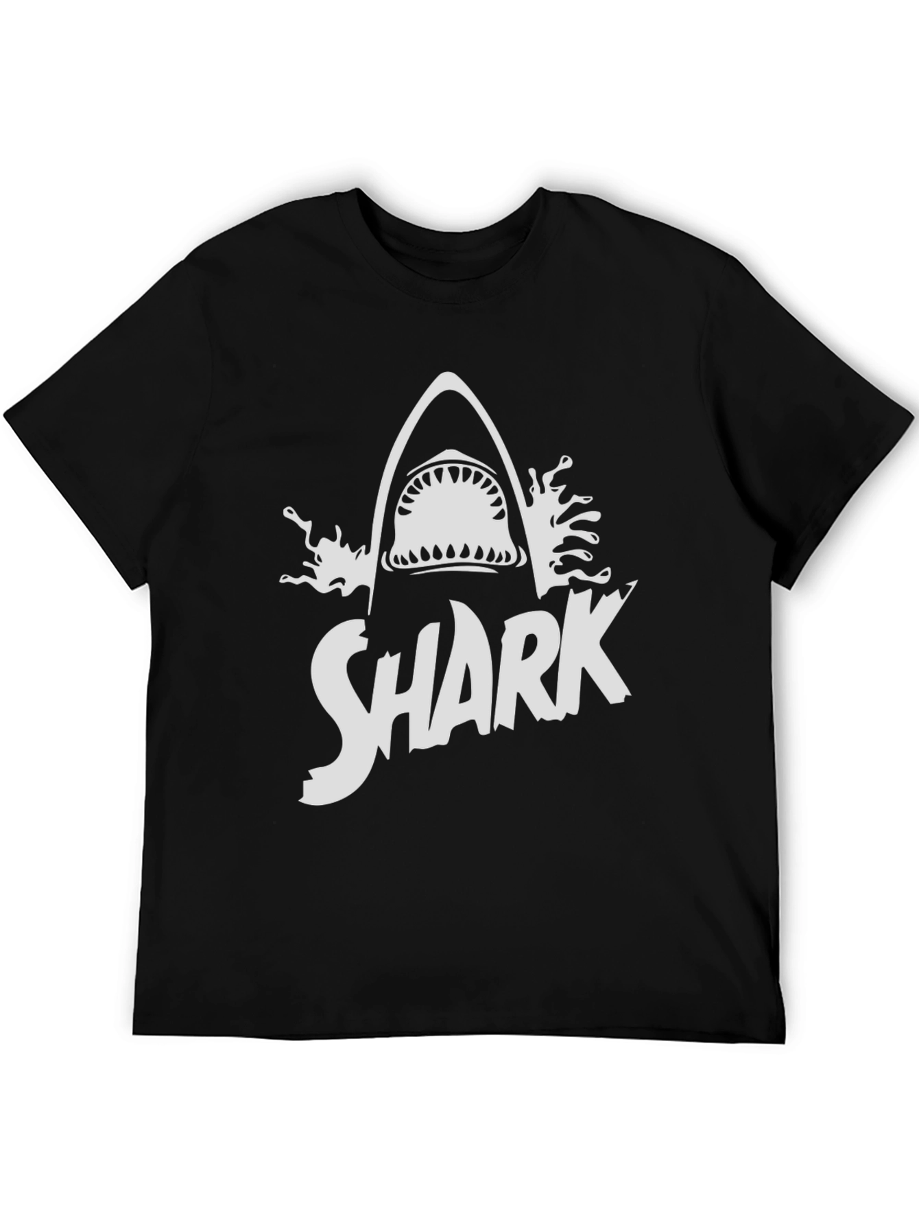 Shark Graphic Print T-Shirt - Black