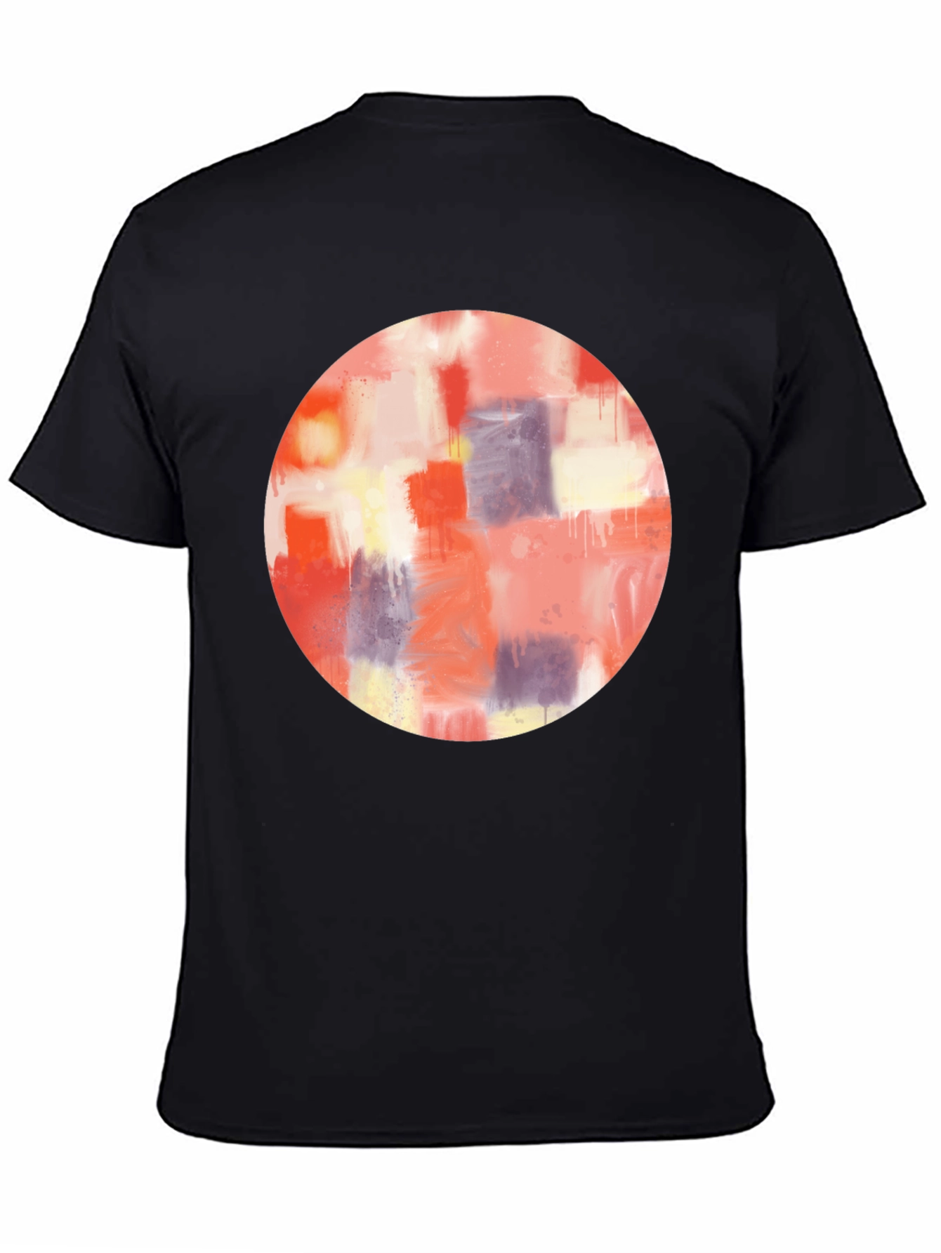 Abstract Art Circle Graphic Tee - Mens Black T-Shirt