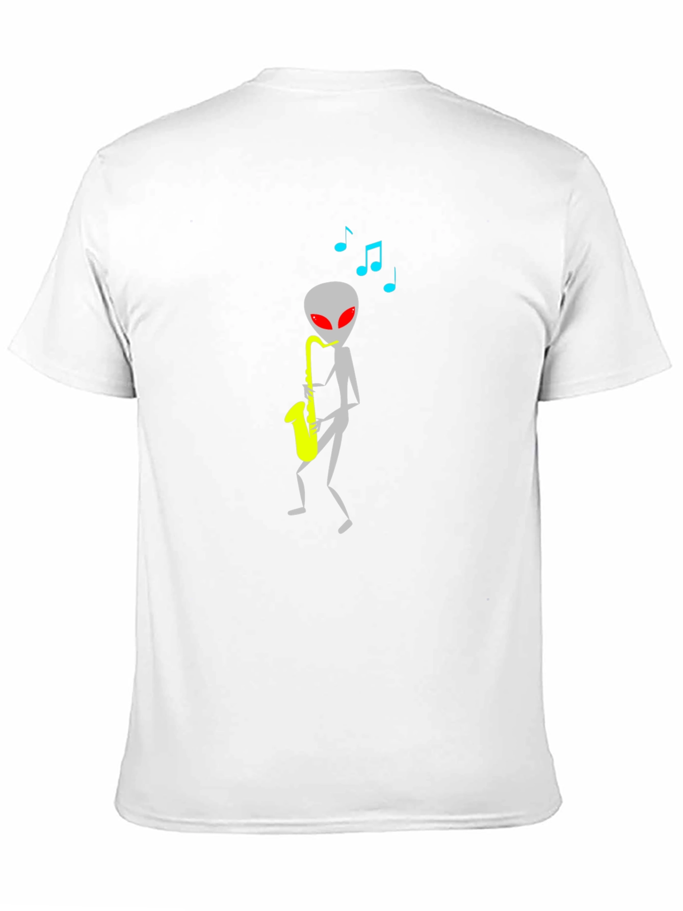 Alien Sax Player Black Graphic Tee