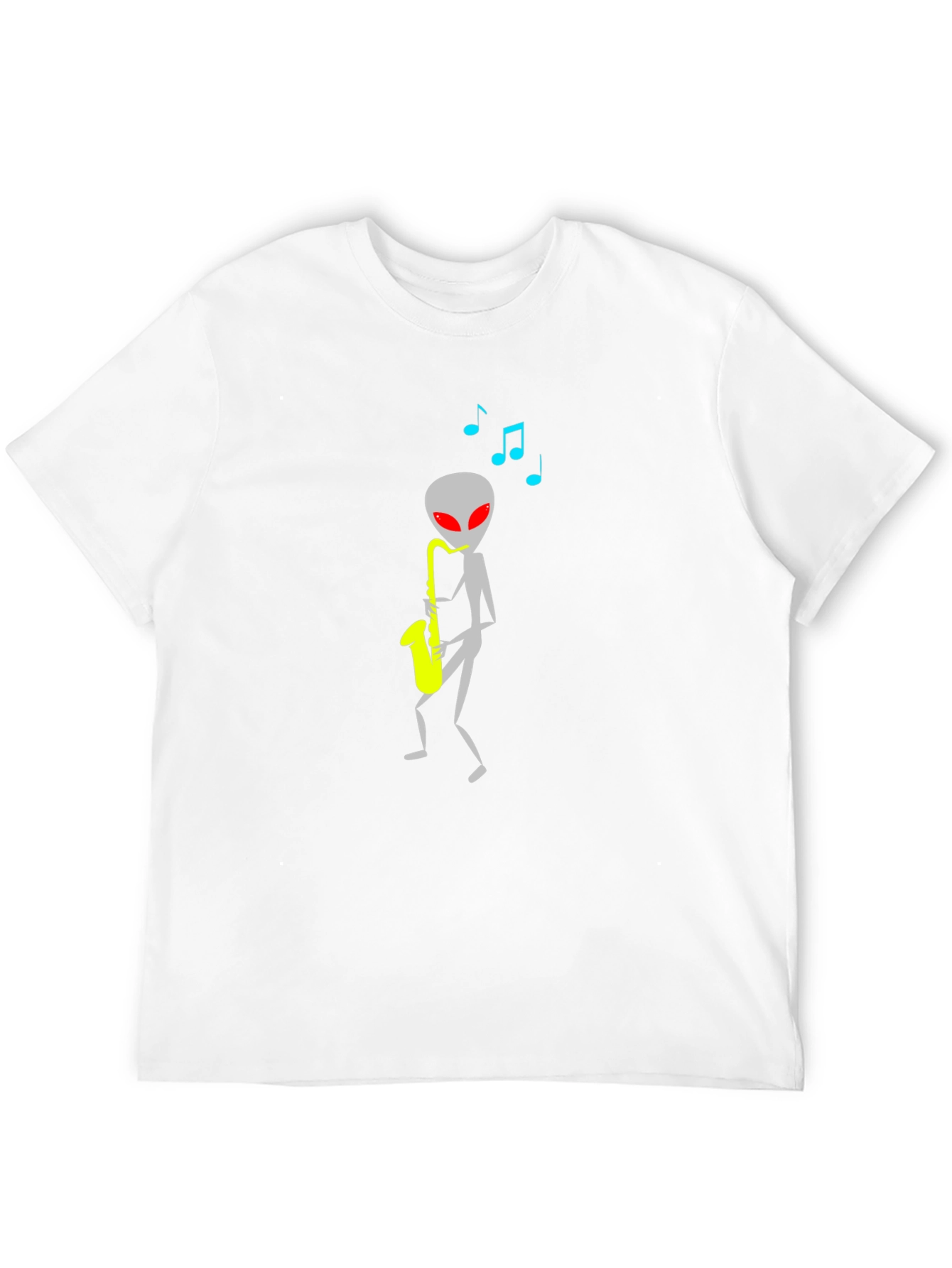 Alien Sax Player Black Graphic Tee