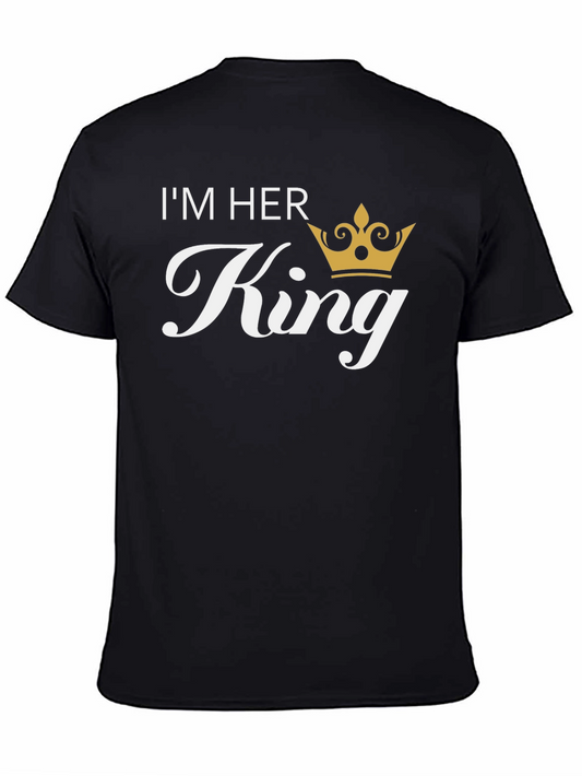 Im Her King Matching Couple T-Shirt - Black