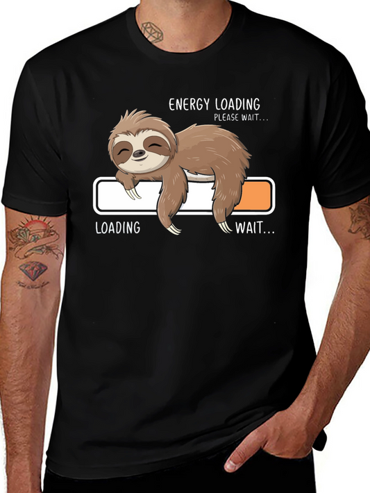 Energy Loading Sloth T-Shirt - Funny Lazy Day Tee