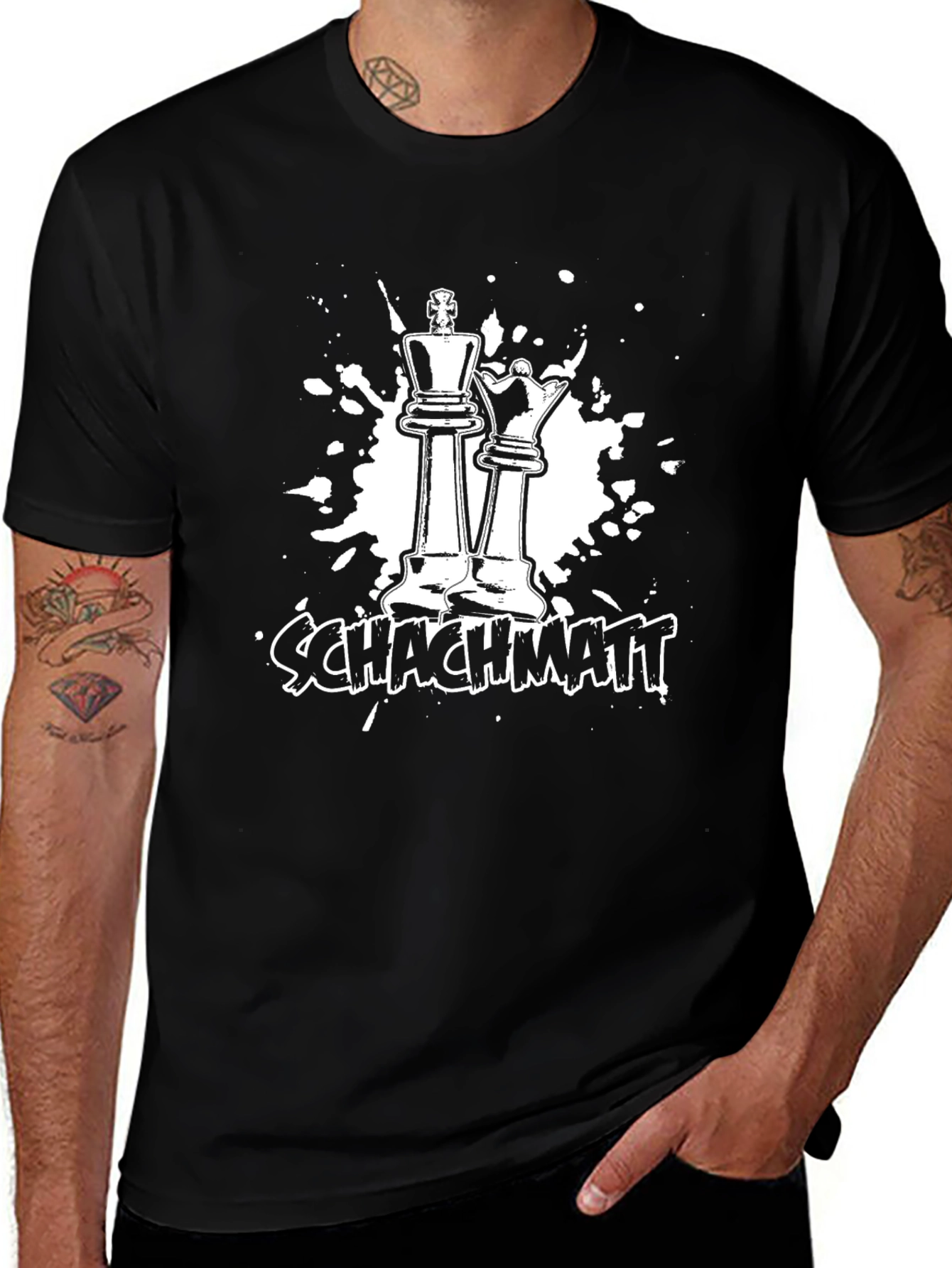 Chess King & Queen T-Shirt - Schachmatt Design