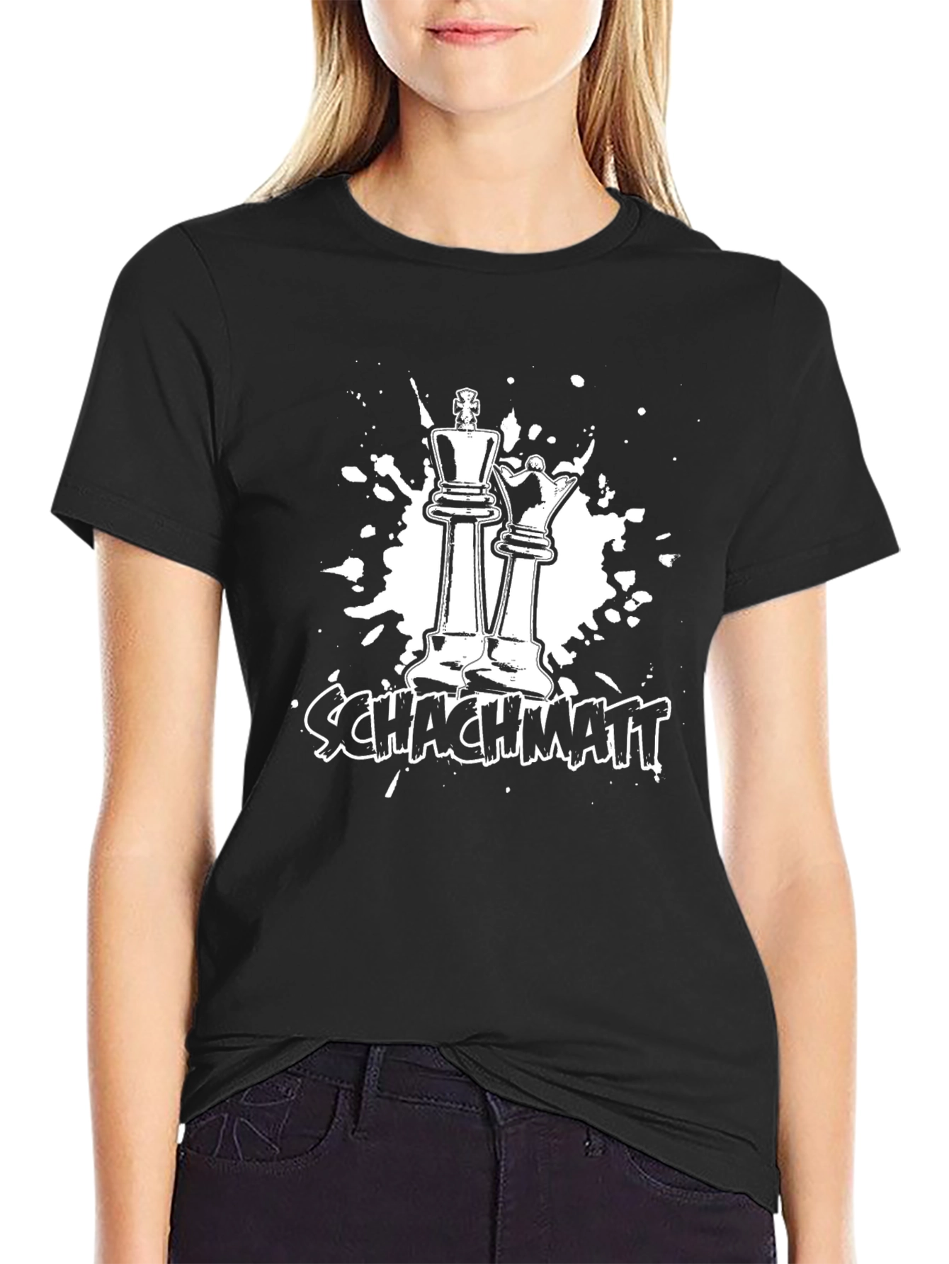 Chess King & Queen T-Shirt - Schachmatt Design