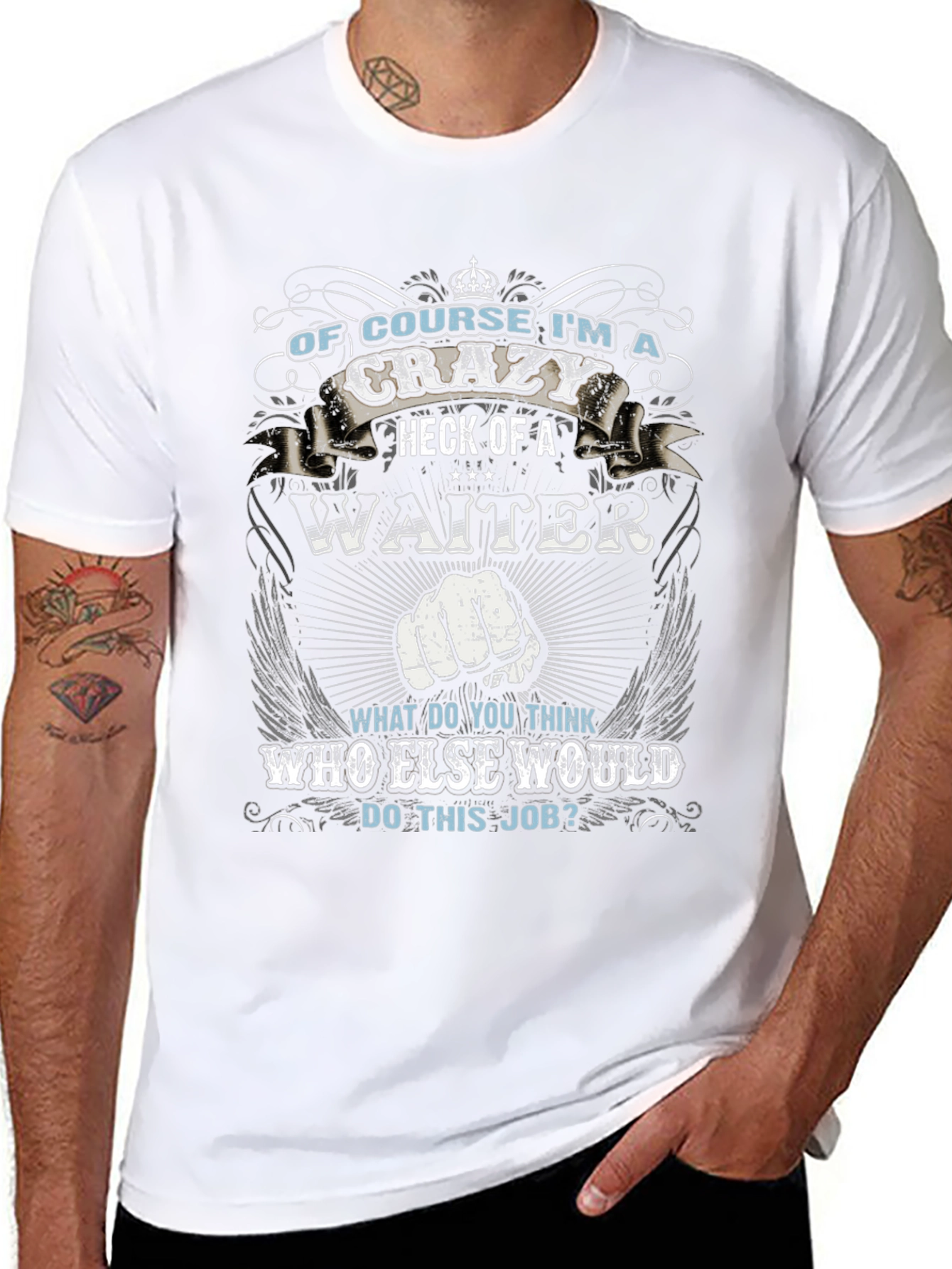 Crazy Waiter T-Shirt - Unique Graphic Tee