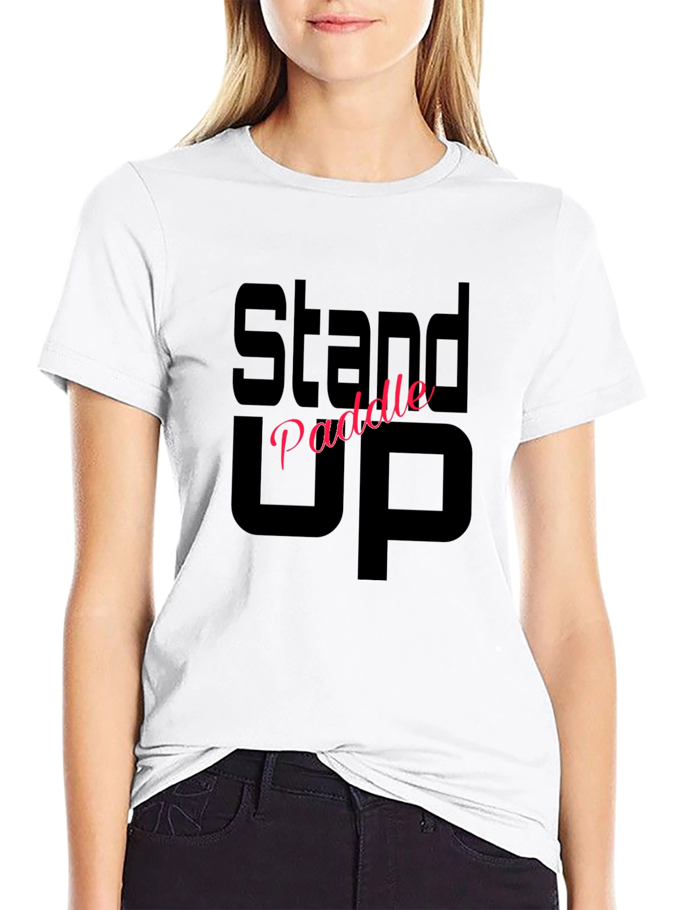 Stand Up Paddle Black Tee Shirt
