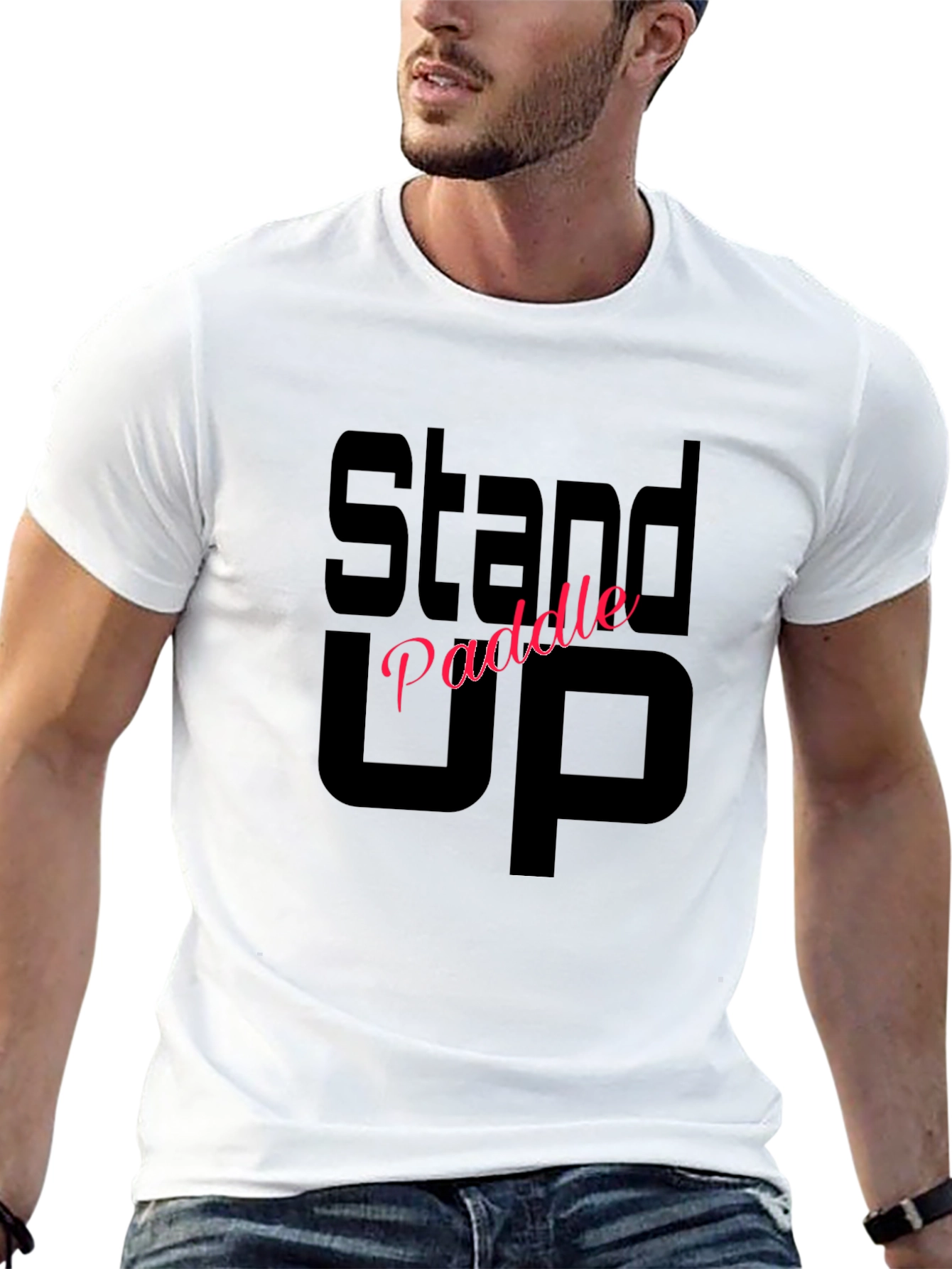 Stand Up Paddle Black Tee Shirt