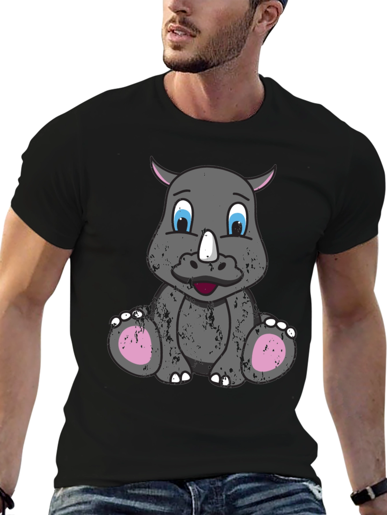 Cute Rhino Graphic Tee - Unisex Casual T-Shirt