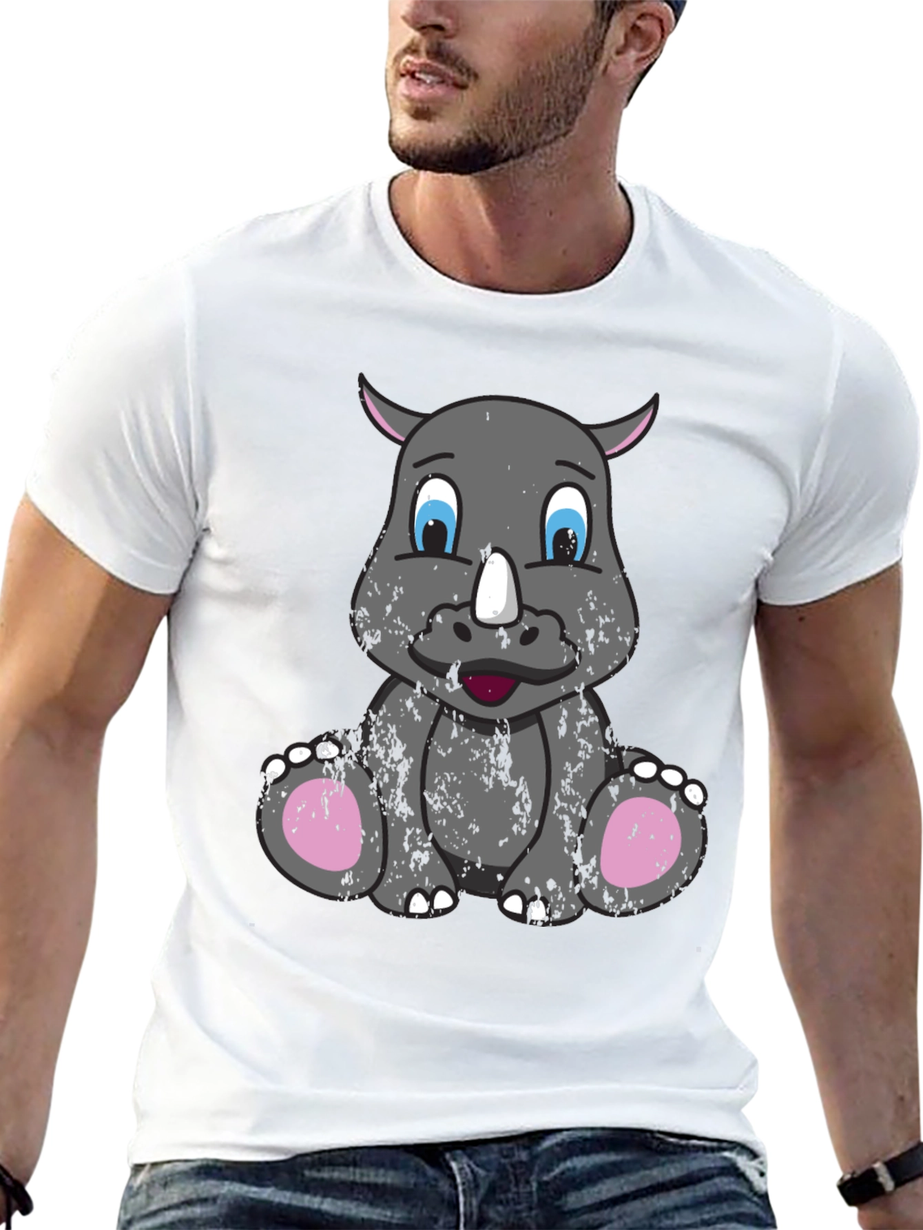 Cute Rhino Graphic Tee - Unisex Casual T-Shirt