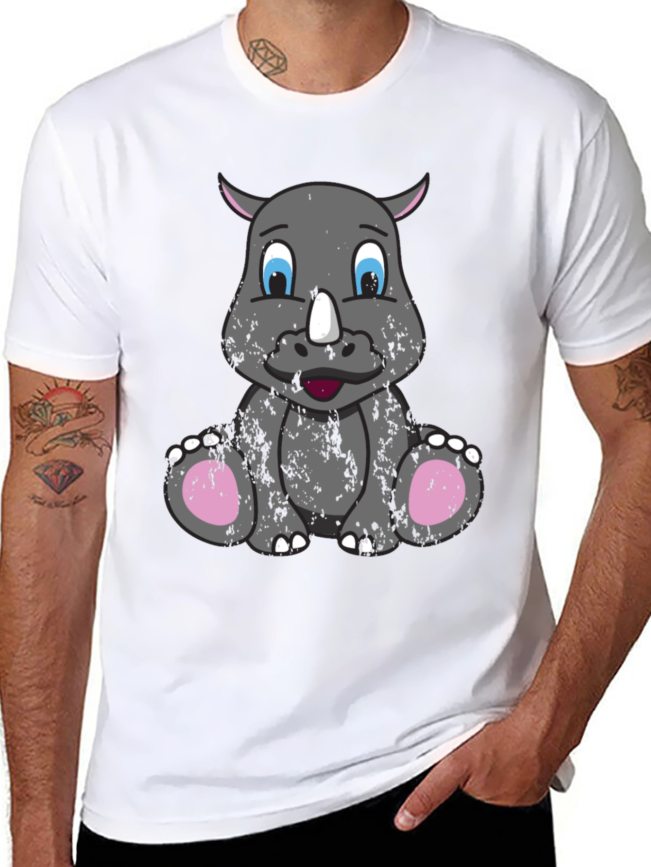 Cute Rhino Graphic Tee - Unisex Casual T-Shirt