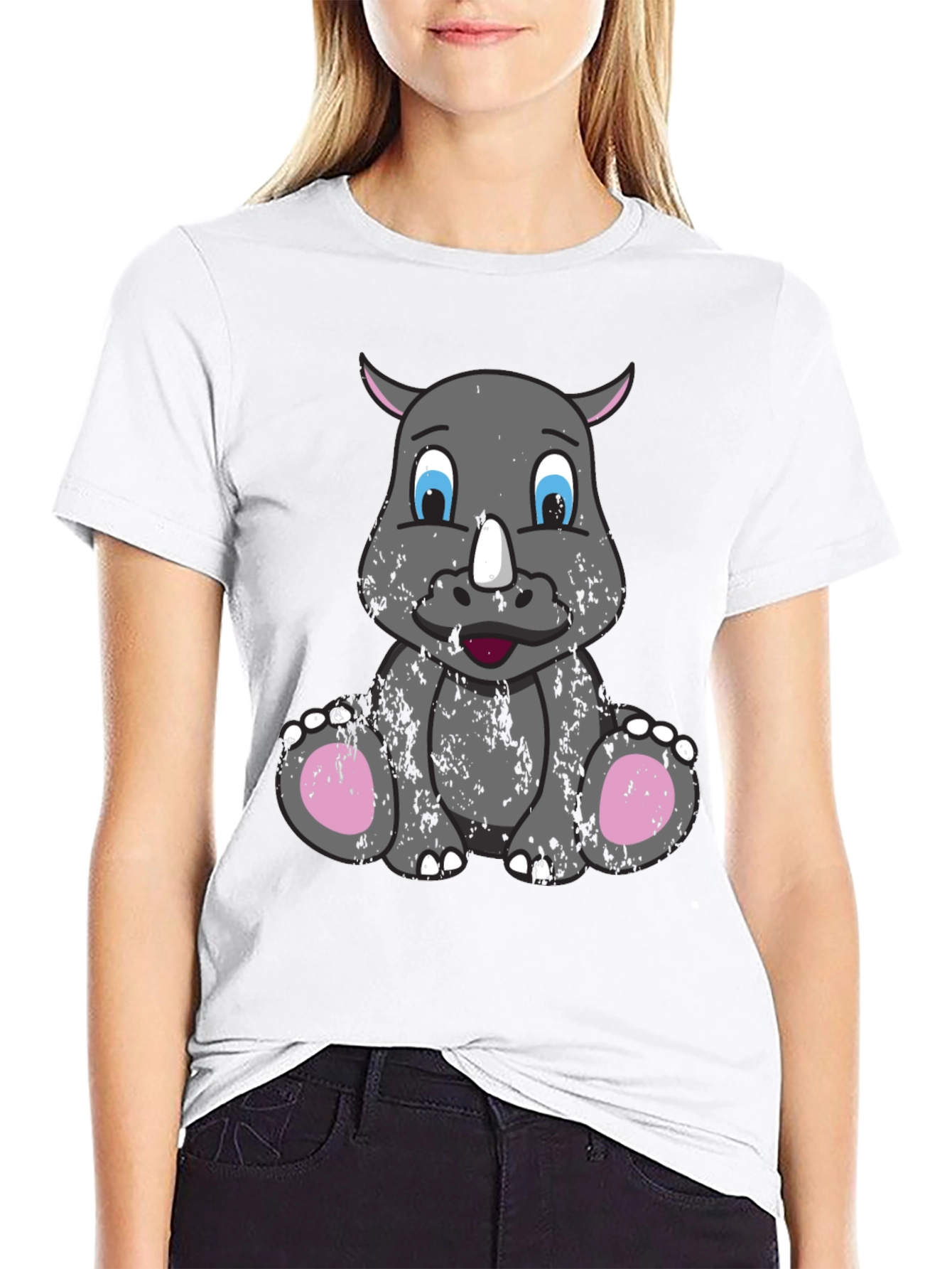 Cute Rhino Graphic Tee - Unisex Casual T-Shirt