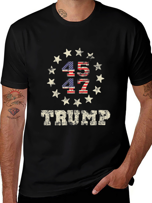 Trump 45 47 Patriotic T-Shirt