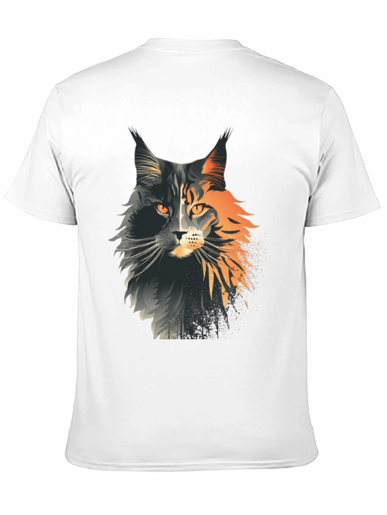 Maine Coon Cat Graphic Tee - Unisex Black T-Shirt
