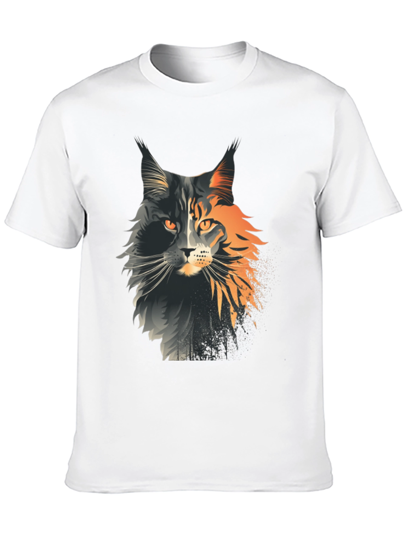 Maine Coon Cat Graphic Tee - Unisex Black T-Shirt