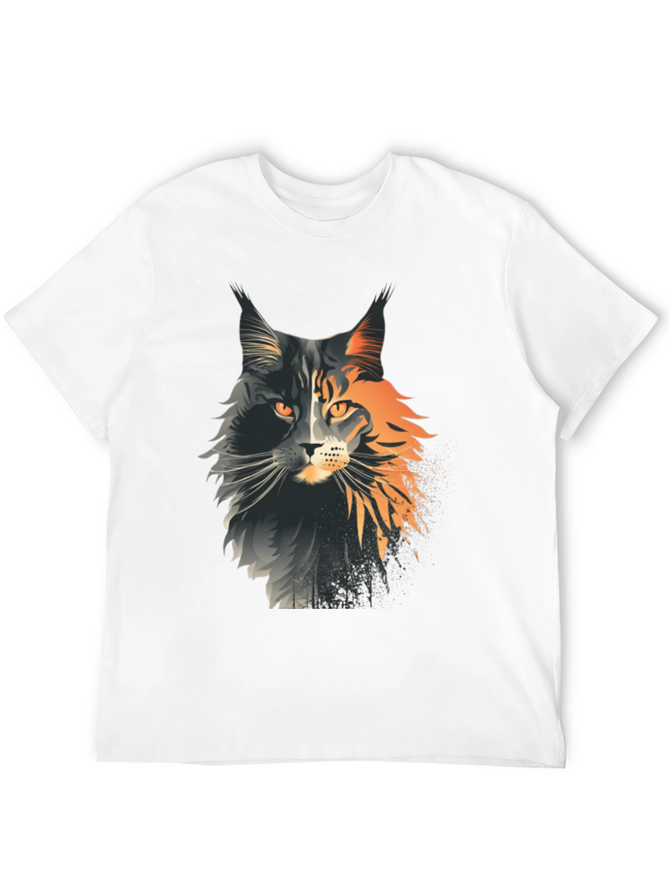 Maine Coon Cat Graphic Tee - Unisex Black T-Shirt