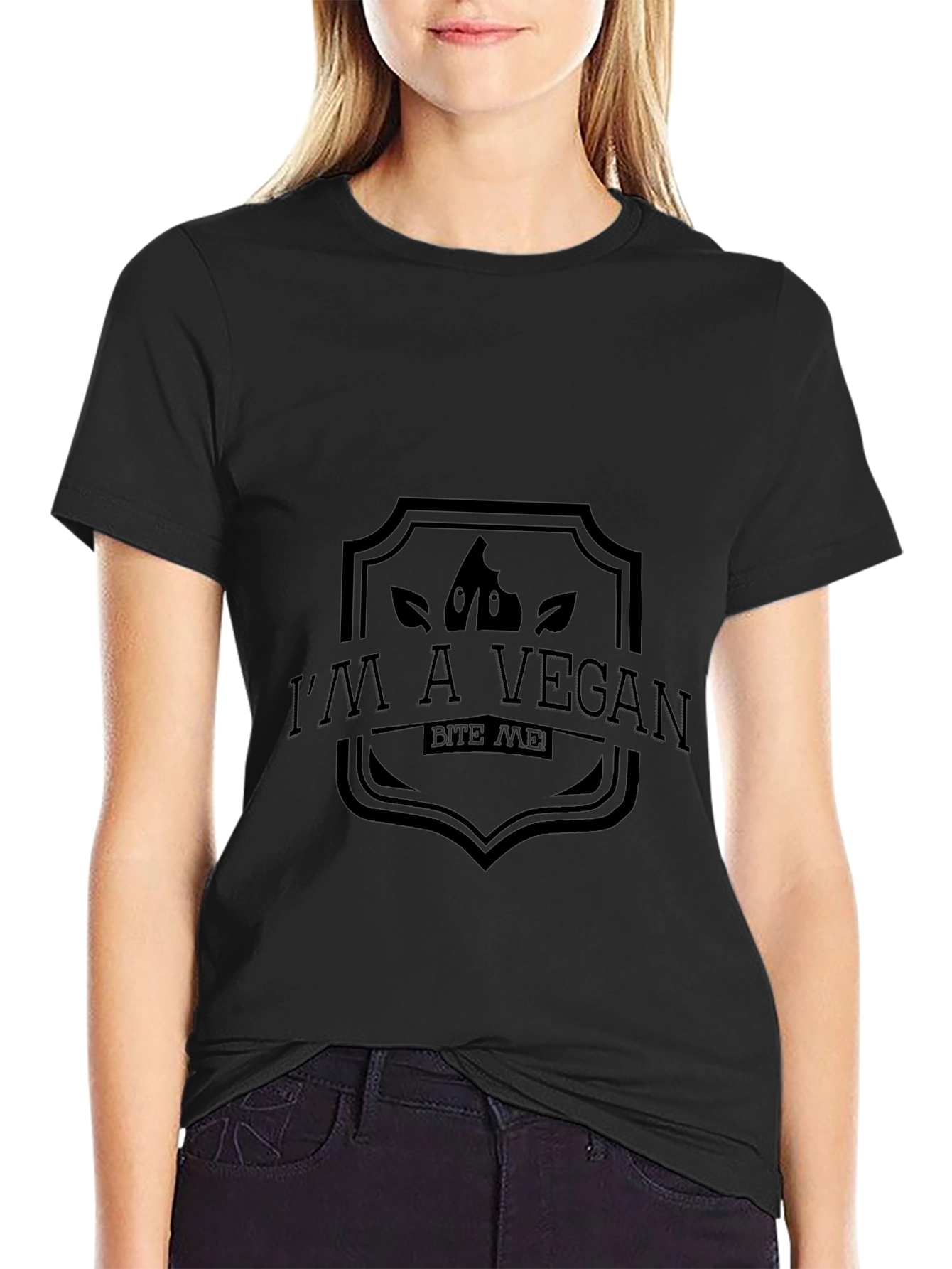Vegan Bite Me Black T-Shirt