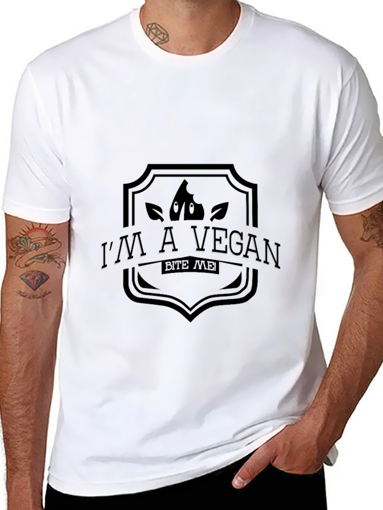 Vegan Bite Me Black T-Shirt