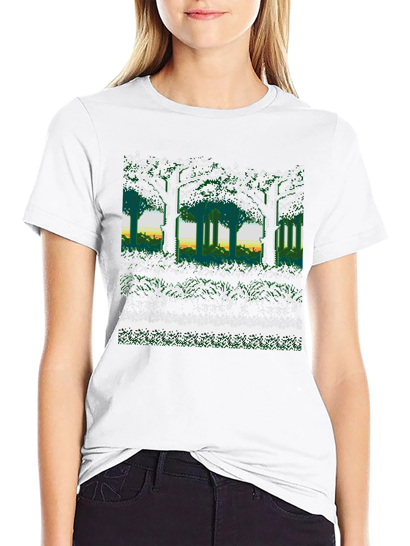 8-Bit Forest Graphic T-Shirt