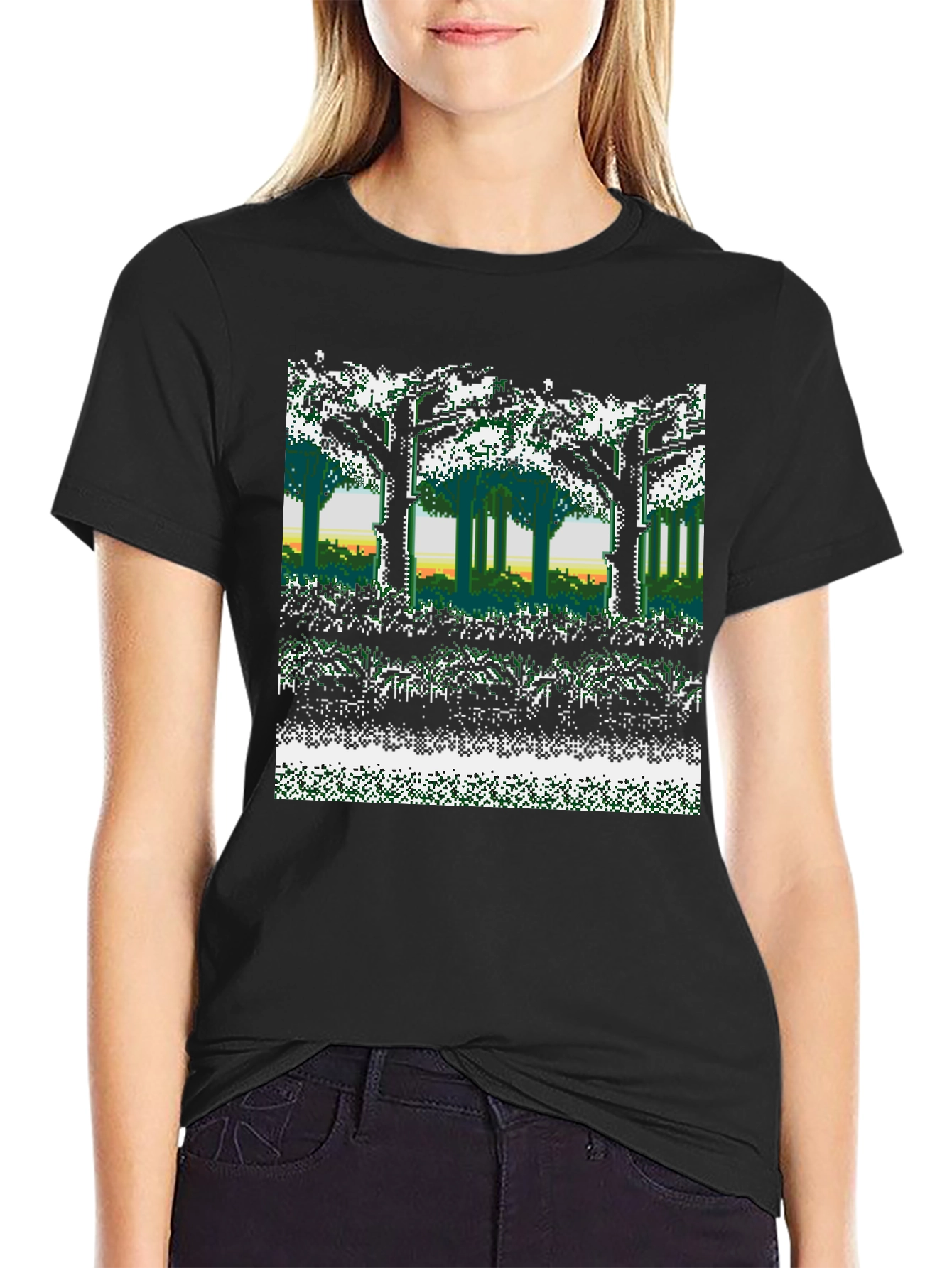 8-Bit Forest Graphic T-Shirt