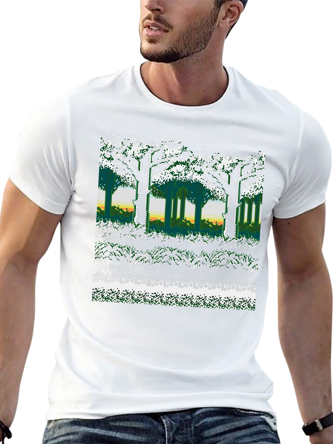8-Bit Forest Graphic T-Shirt
