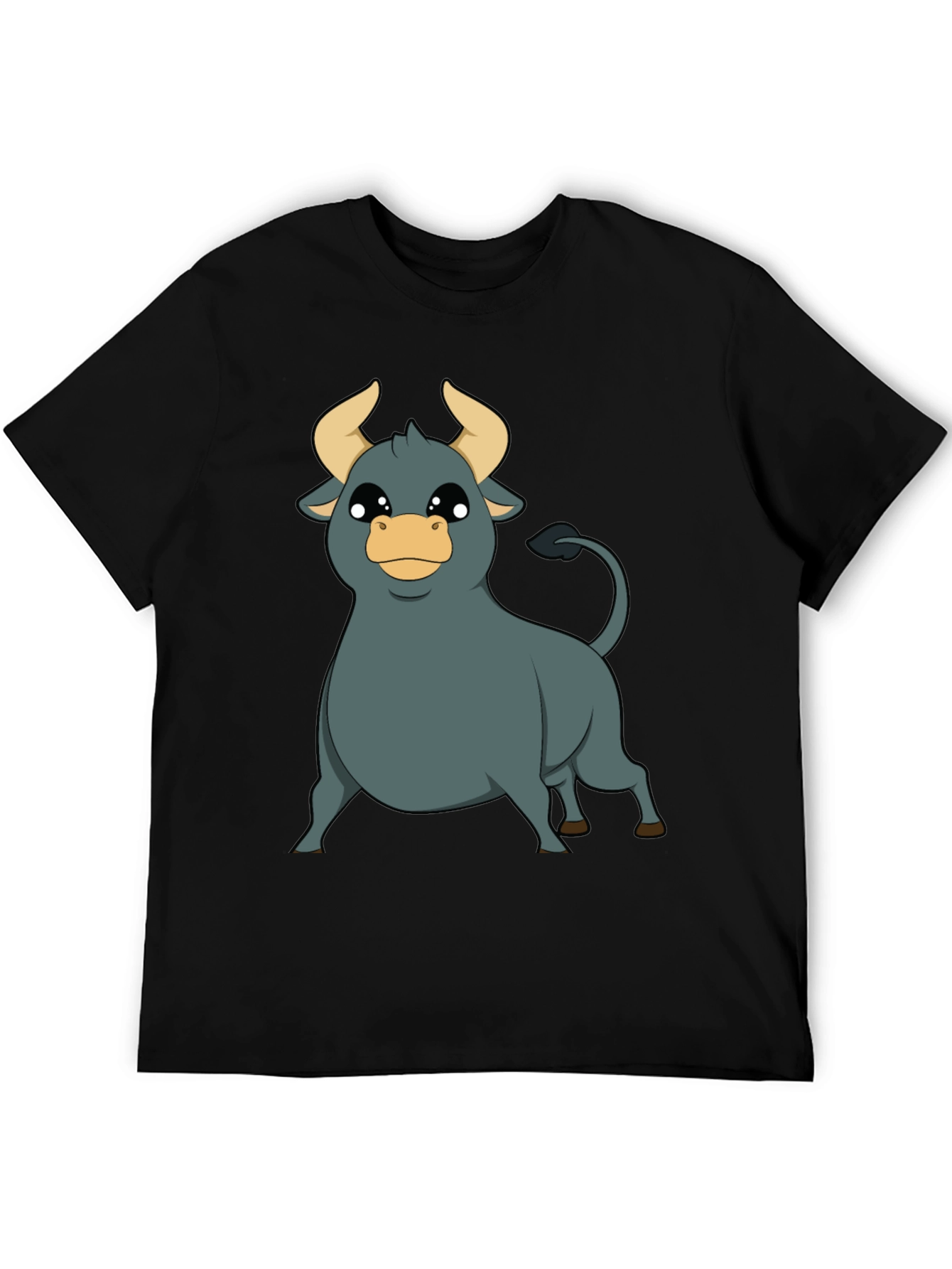 Cartoon Bull T-Shirt - Black Graphic Tee
