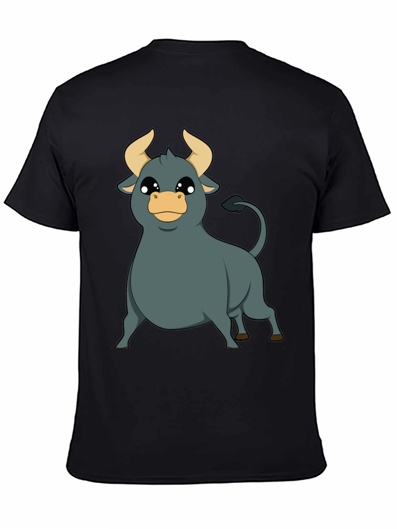 Cartoon Bull T-Shirt - Black Graphic Tee
