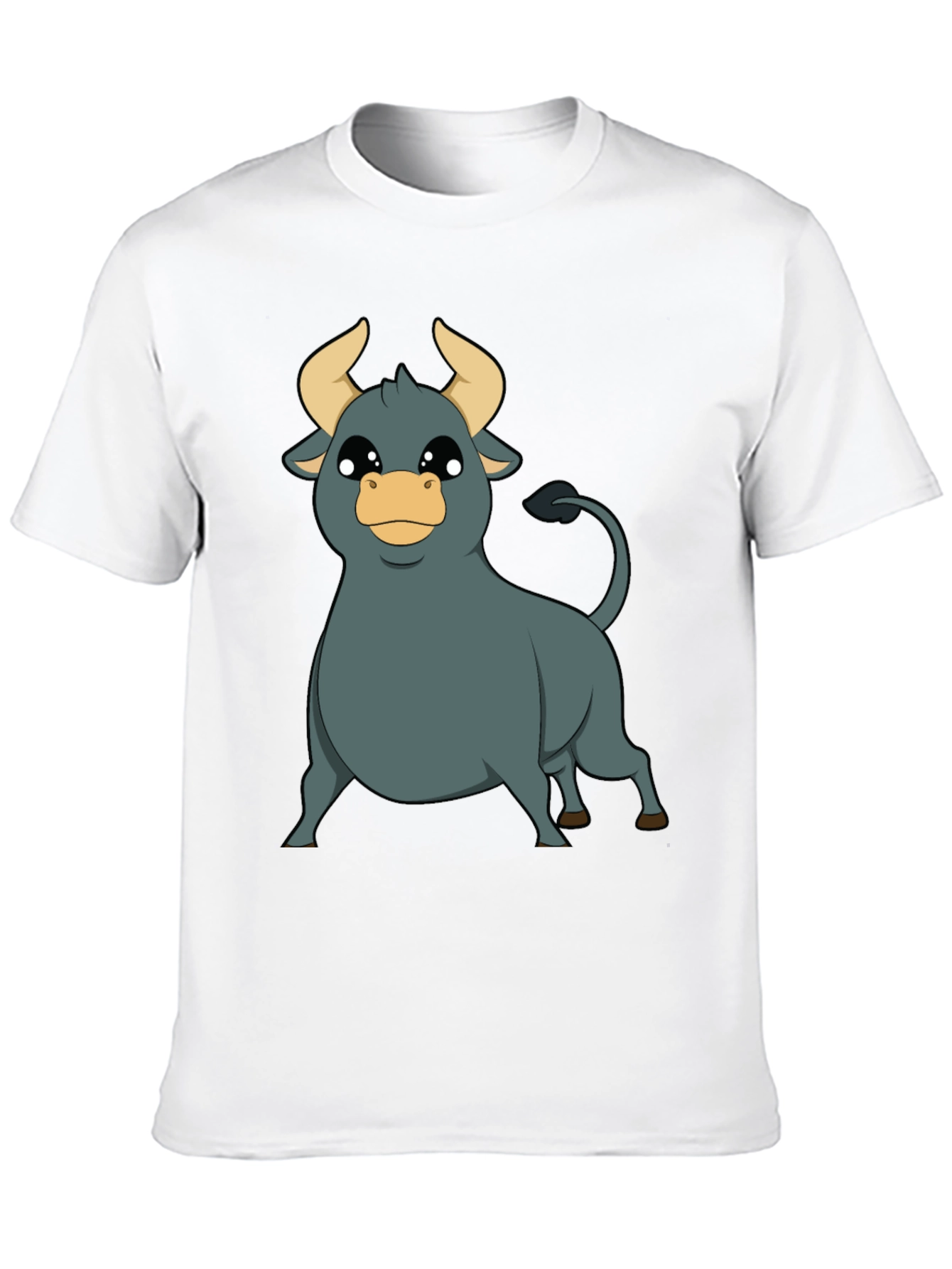 Cartoon Bull T-Shirt - Black Graphic Tee