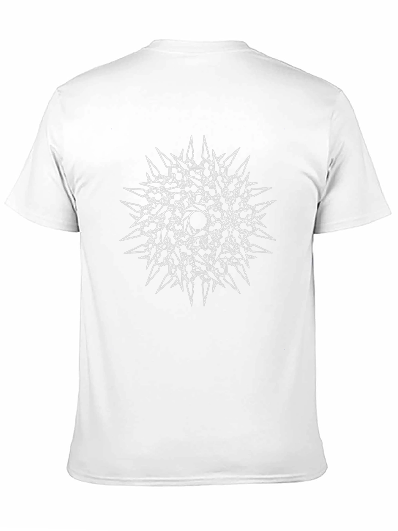 Edgy Black T-Shirt with Spiked Mandala Design