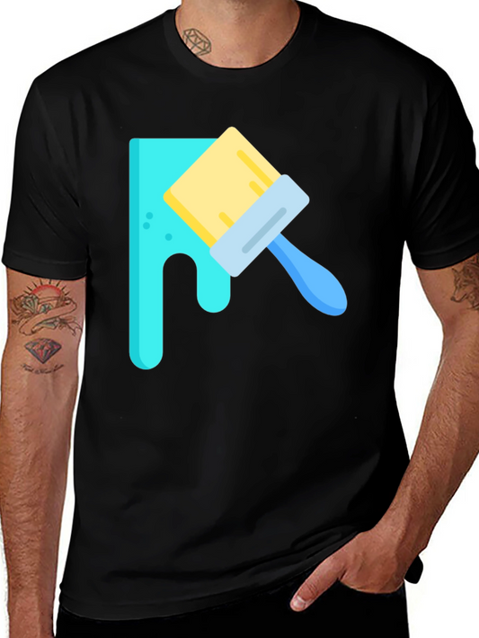 Paint Brush Graphic Black T-Shirt