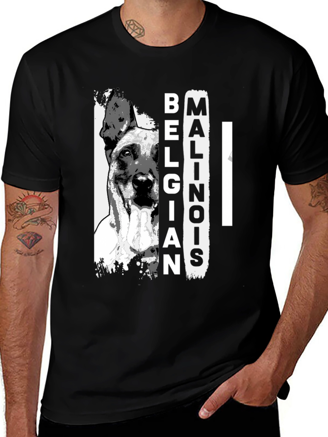 Belgian Malinois Dog Graphic T-Shirt - Black