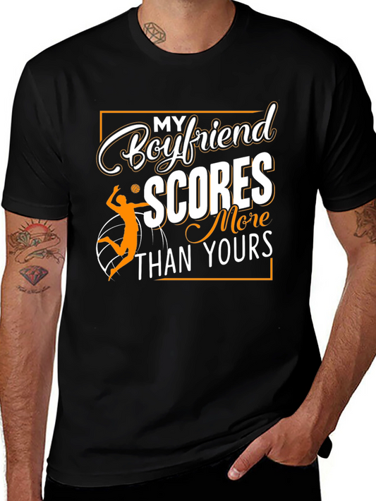 Boyfriend Scores Volleyball Graphic T-Shirt