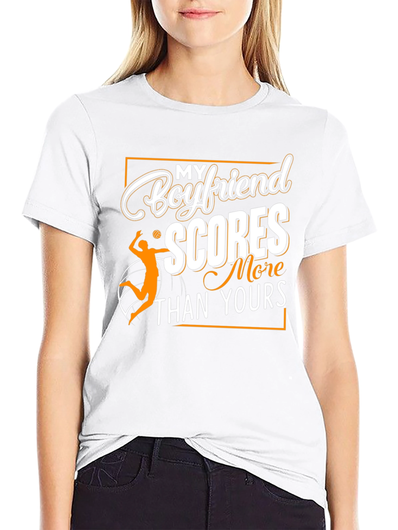 Boyfriend Scores Volleyball Graphic T-Shirt