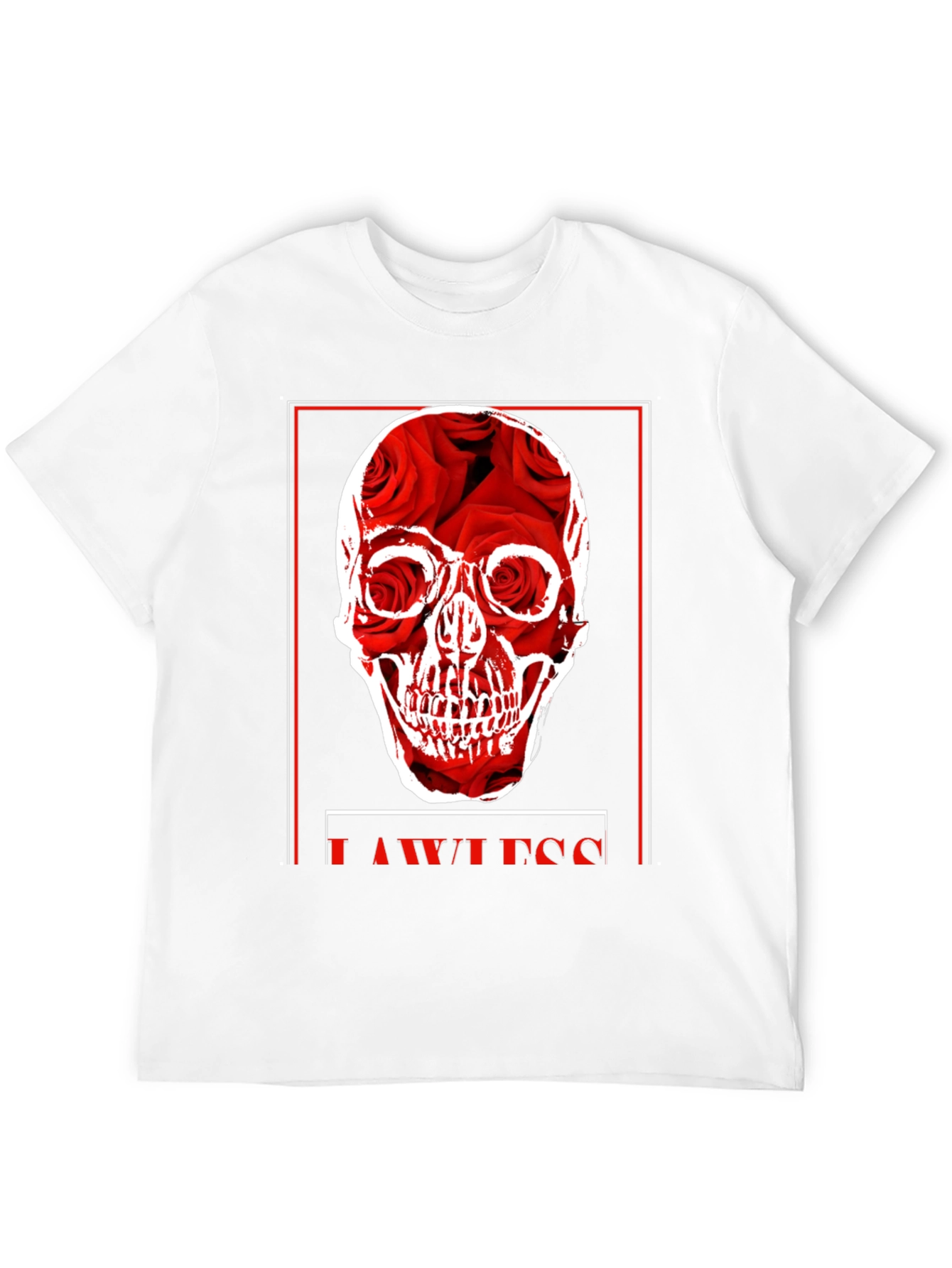 Rose Skull Graphic Print Black T-Shirt